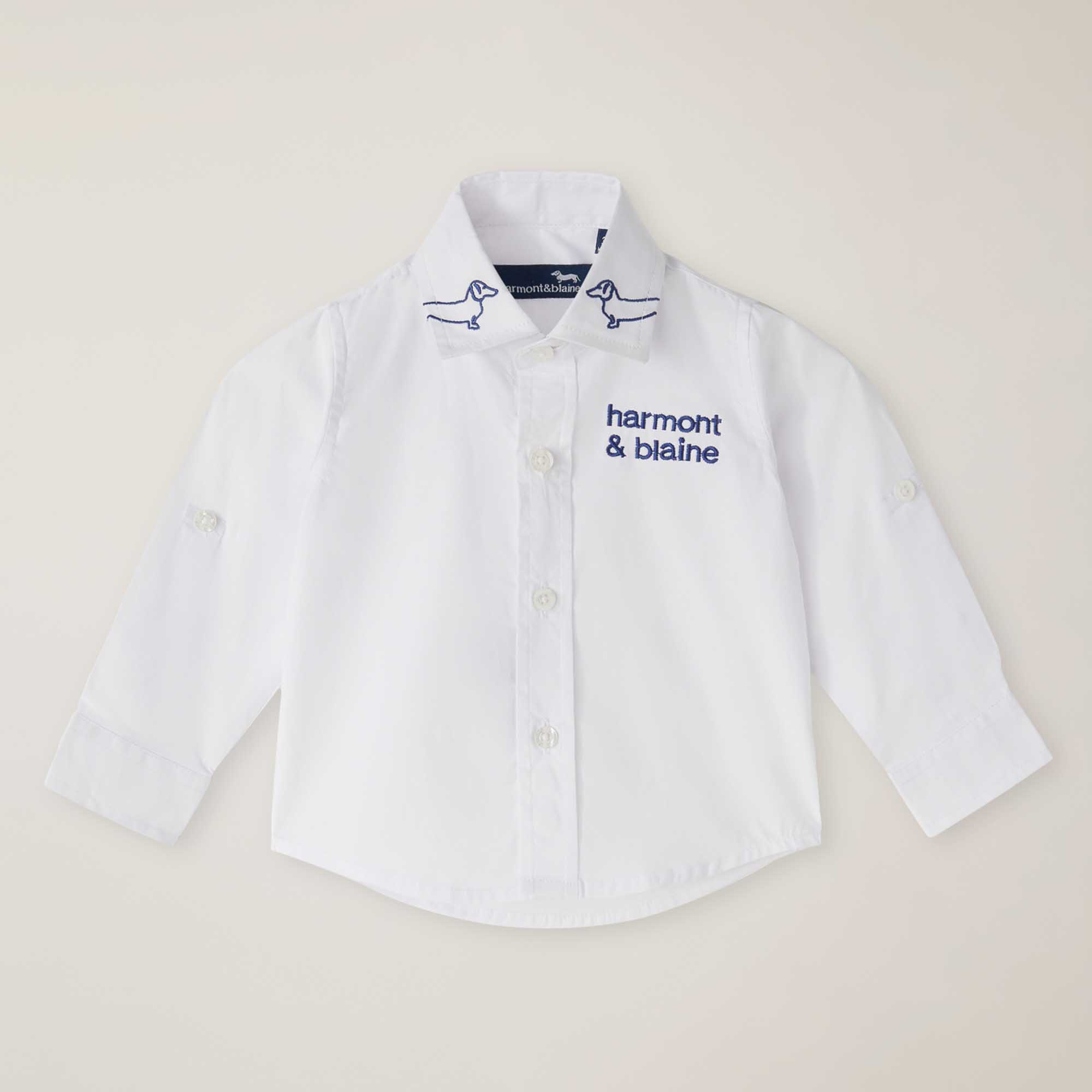 Shirt with logo embroidery, White, large image number 0