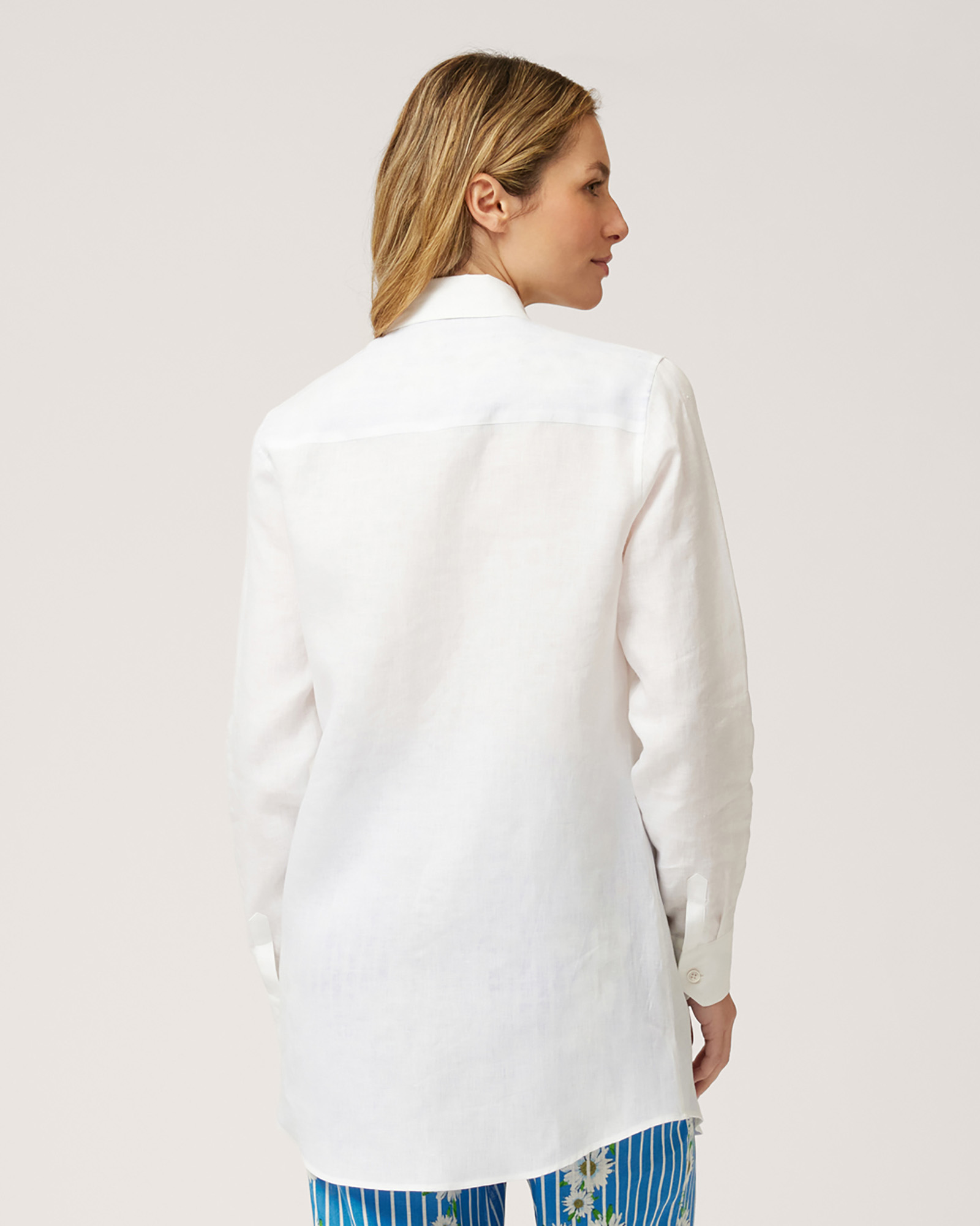 Camicia Lunga In Lino, Bianco, large image number 1