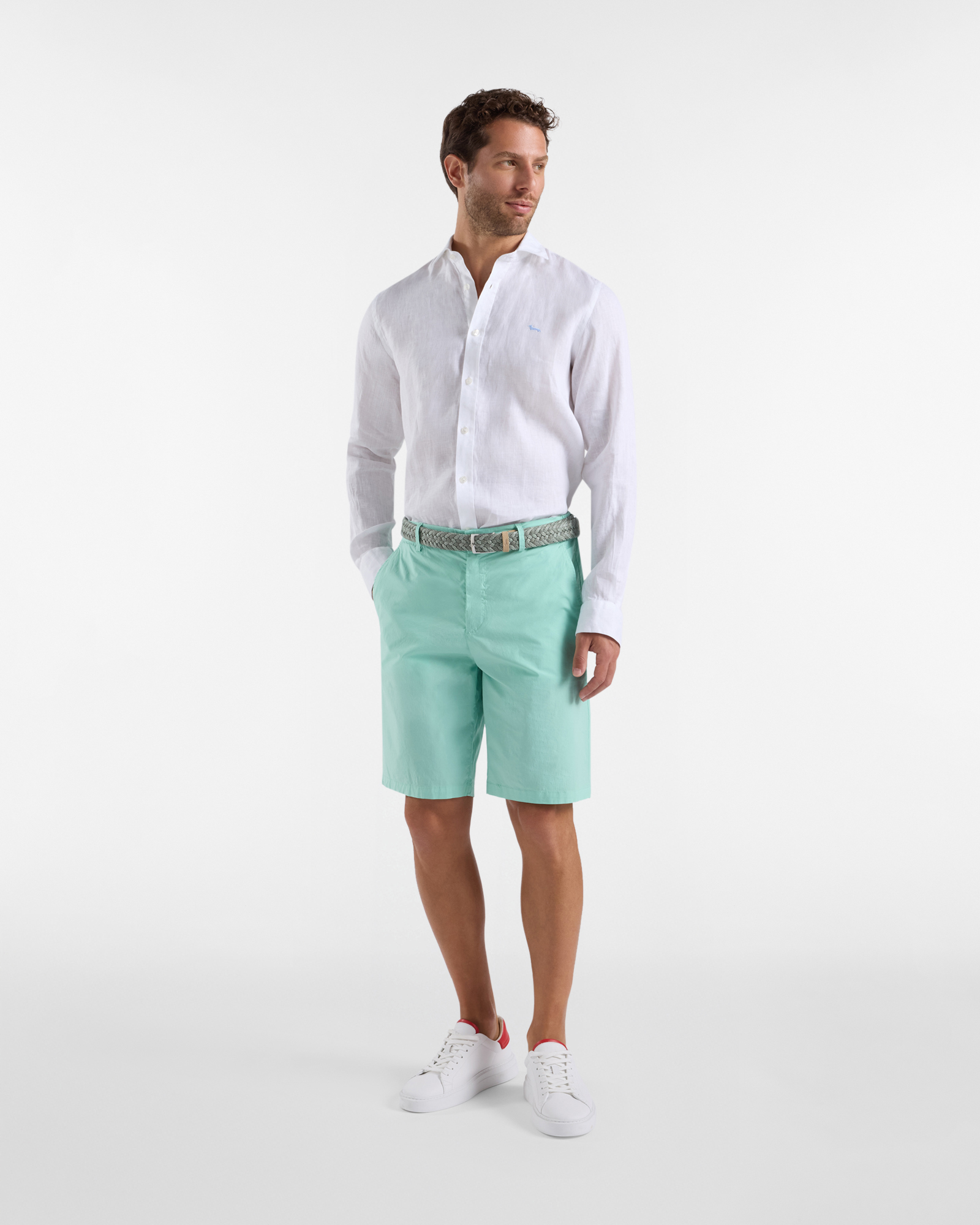 Camicia Uomo in Lino Narrow Fit, Bianco, large image number 3