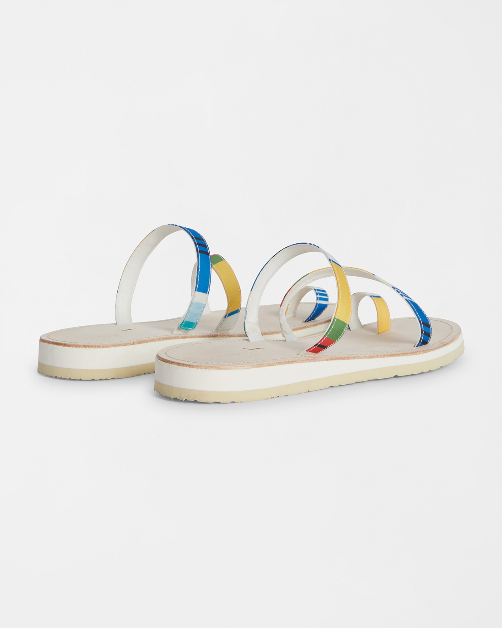Sandalias con rayas multicolores, Amarillo canario, large image number 2