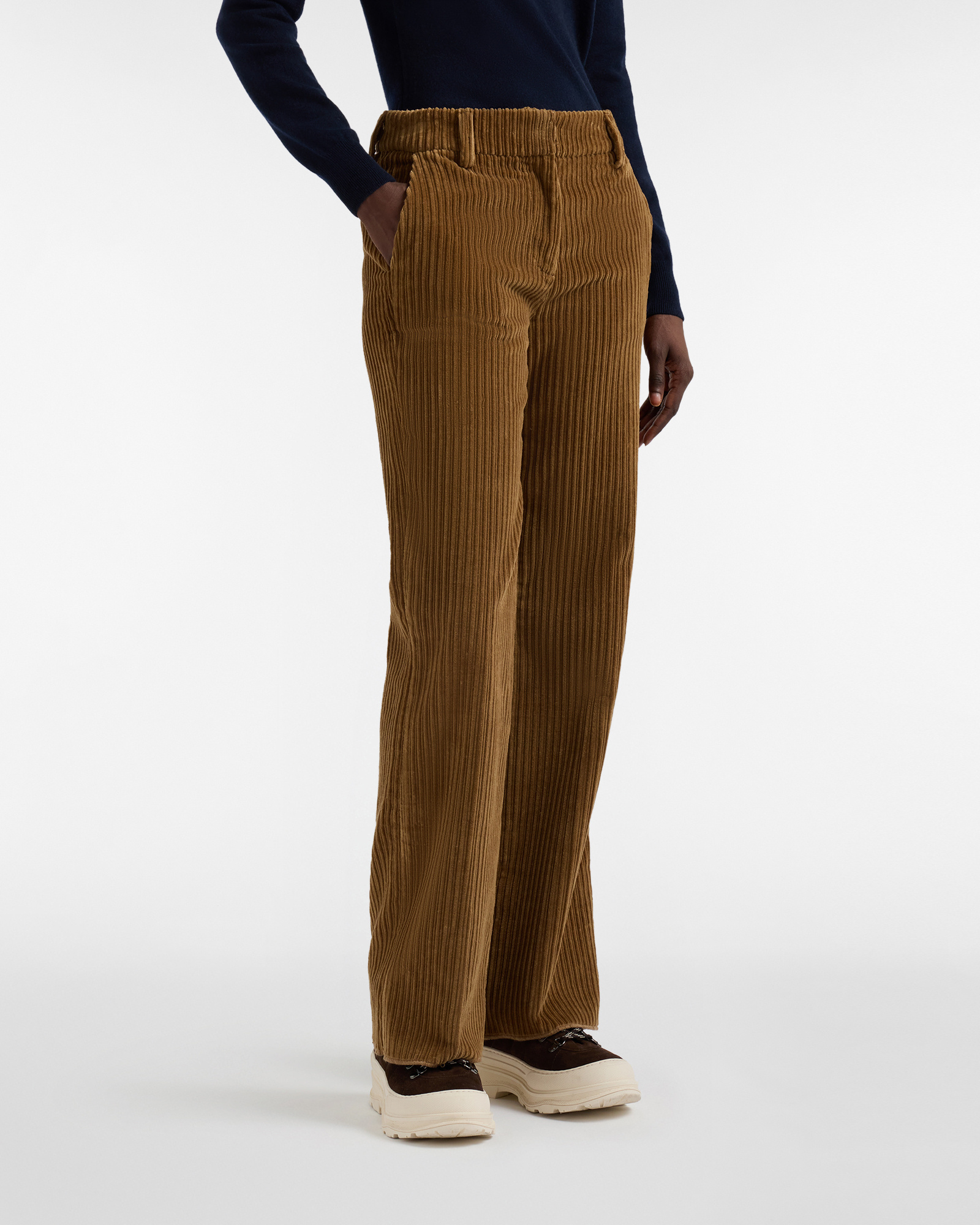 Pantaloni in velluto a coste "Cortina a Colori", Donna, Beige, Taglia: 36