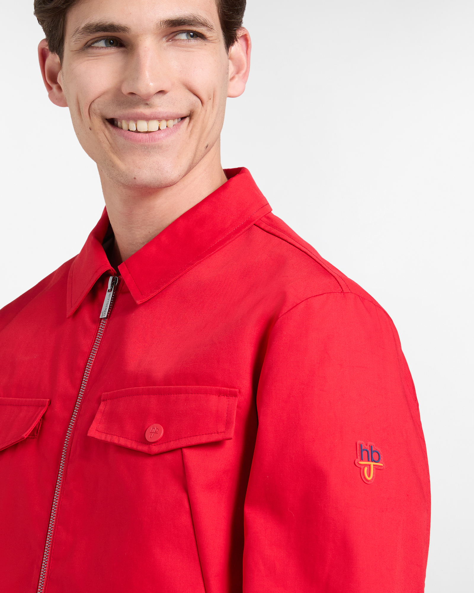 Giubbino Uomo in Cotone con Tasche Applicate, Rosso, large image number 2