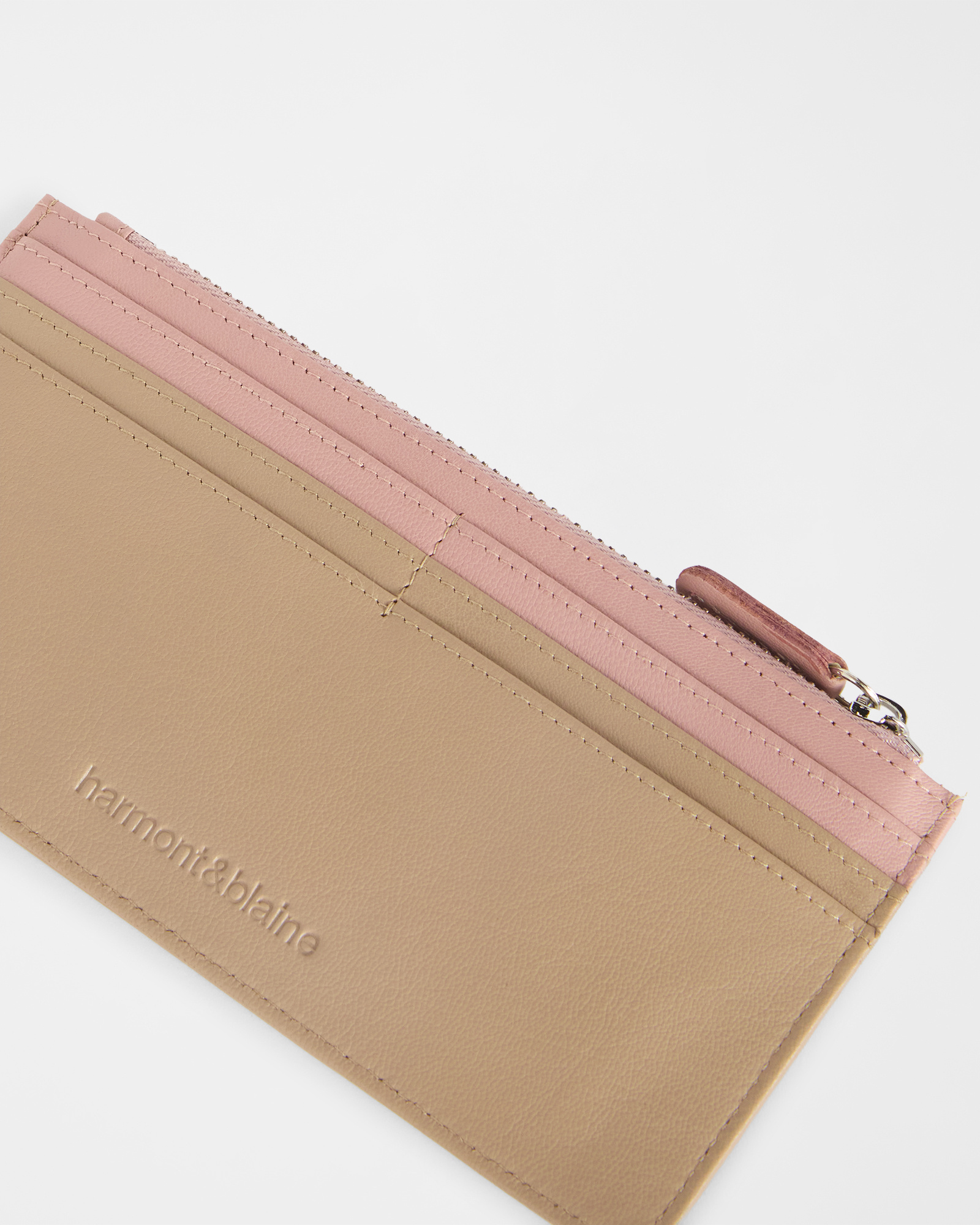 Porta Carte di Credito con zip, Beige, large image number 2