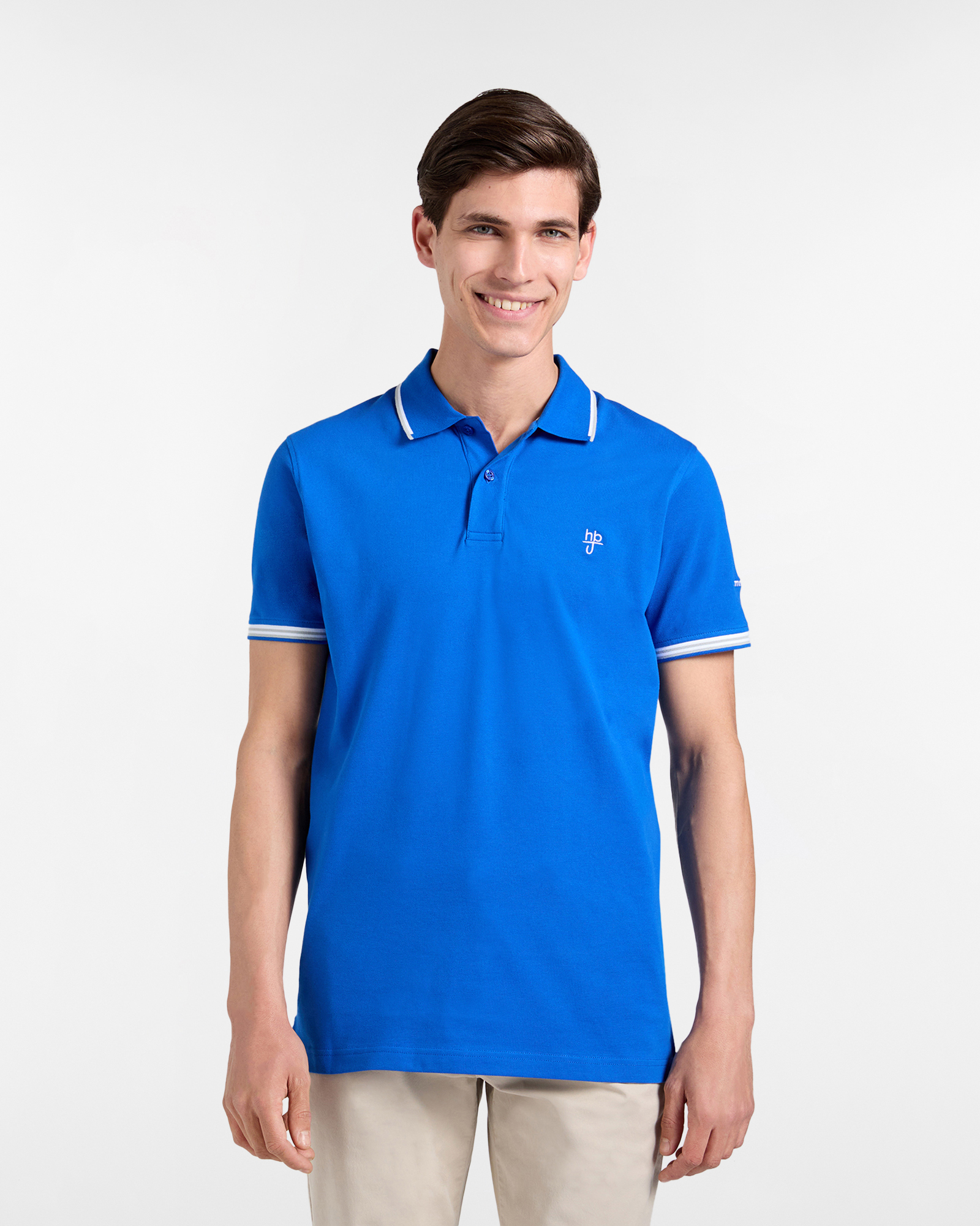 Polo uomo narrow fit con doppio logo