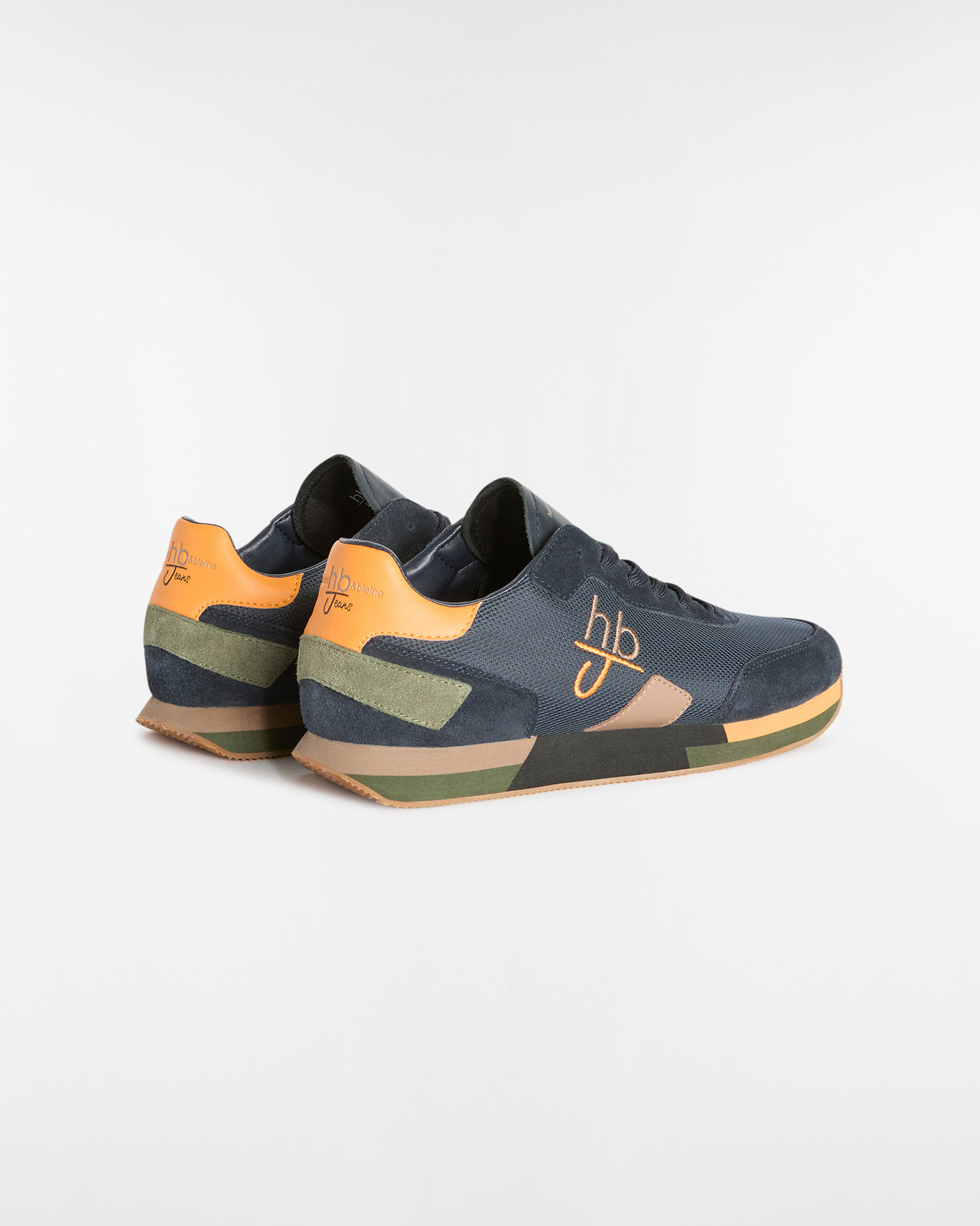 Embroidered Logo Running Sneakers, Beige, large image number 2