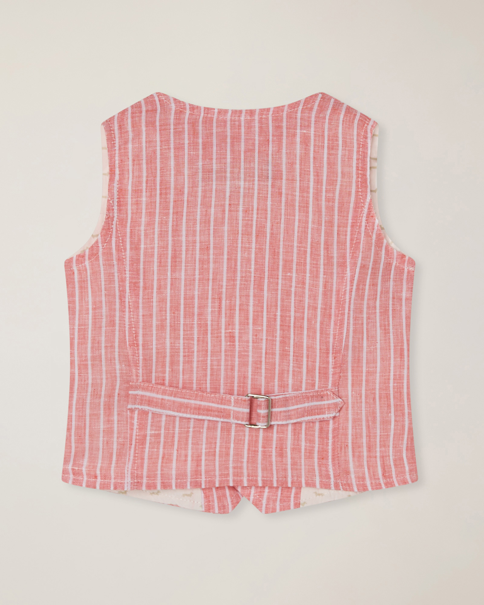 Gilet in lino a righe, Rosa Scuro, large image number 1
