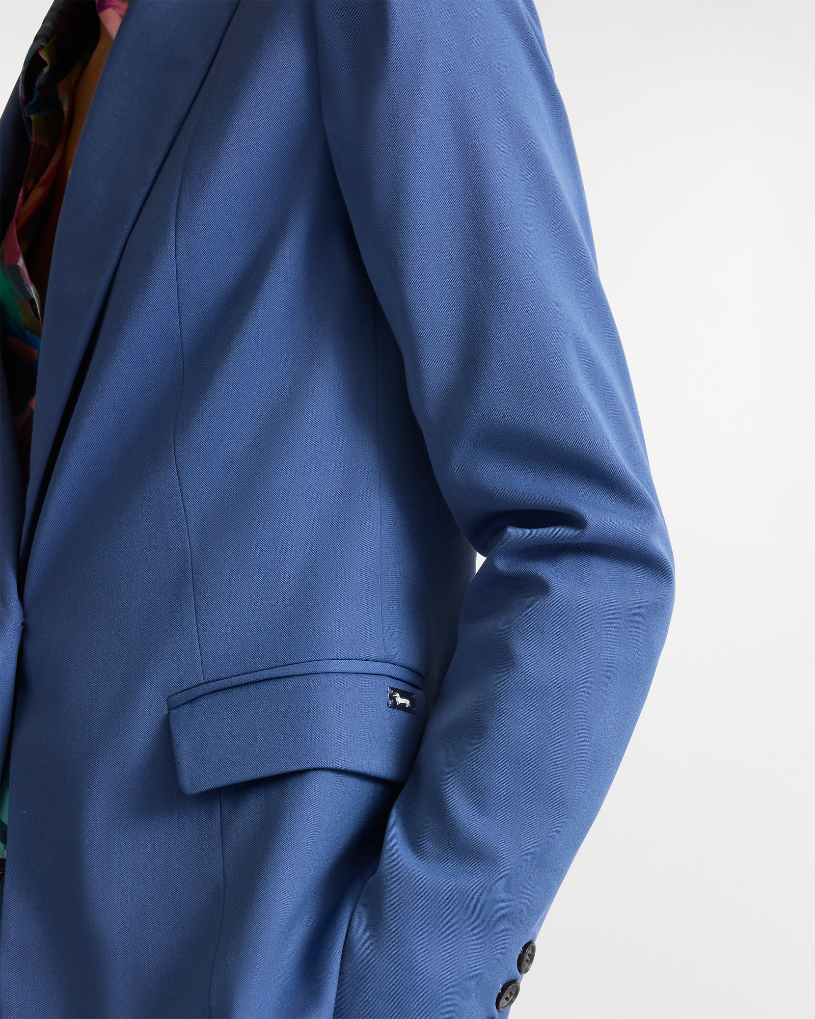 Single-Breasted Jacket In Fluid Fabric, Bluette, large image number 2