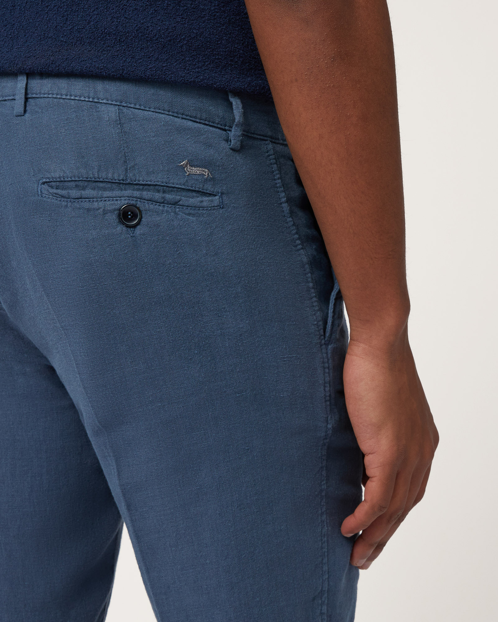 Regular Fit Linen Bermuda Shorts, Dark Lavender, large image number 2