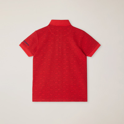 Micro-pattern print polo shirt, Red, large image number 1