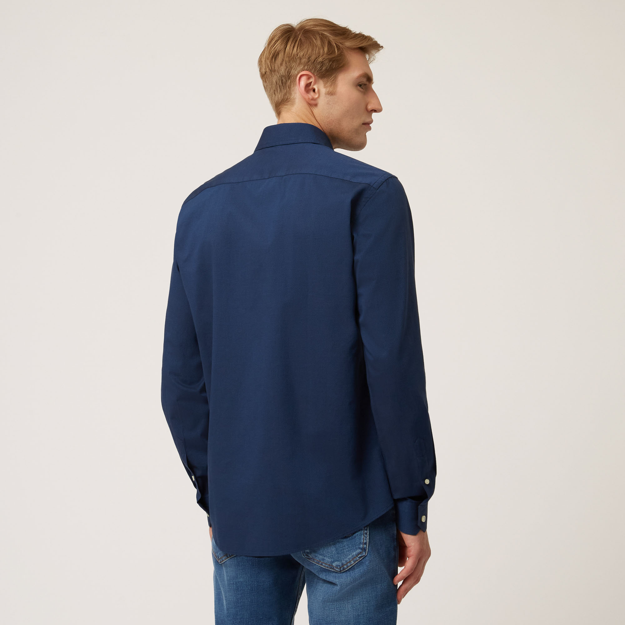 Camicia In Cotone Con Ricamo Bassotto, Blu Navy, large image number 1