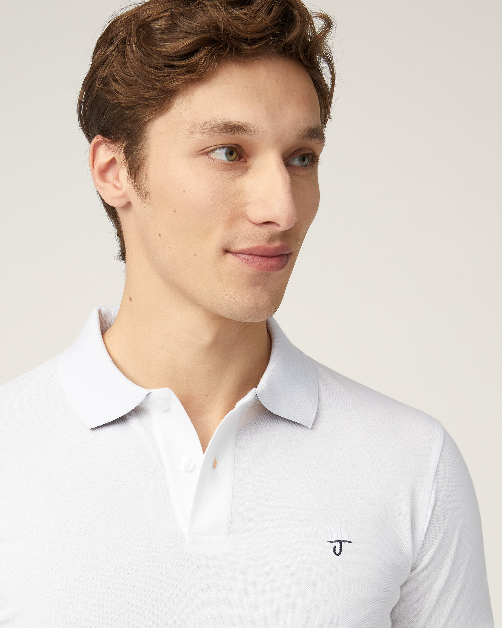 Narrow-Fit Cotton Polo, White, large image number 2
