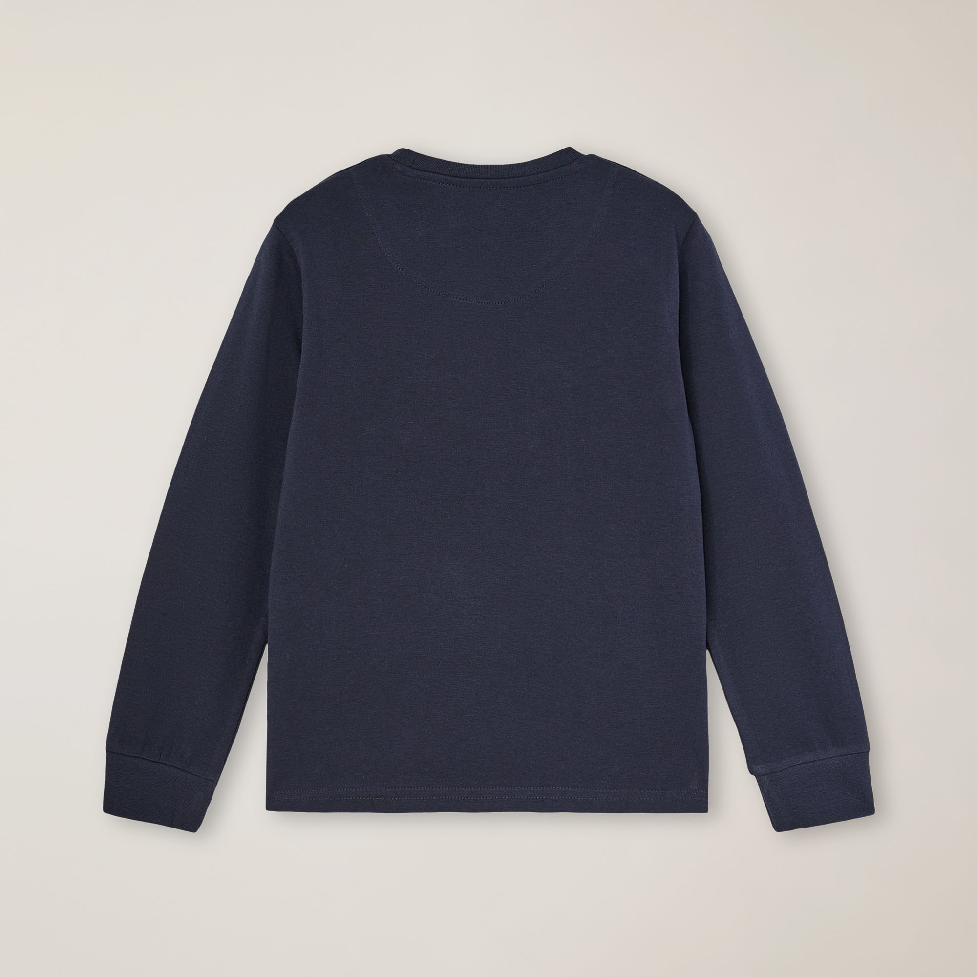 Crew-neck T-shirt with dachshund embroidery, Navy blue, large image number 1