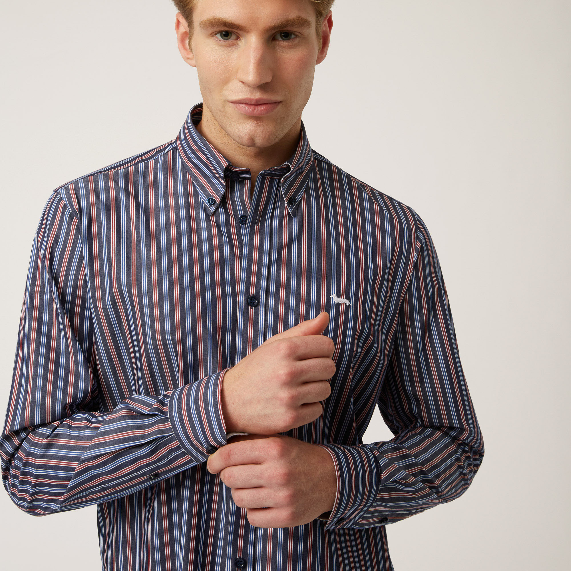 Camicia A Righe Verticali Ski Lounge, Blu Navy, large image number 2