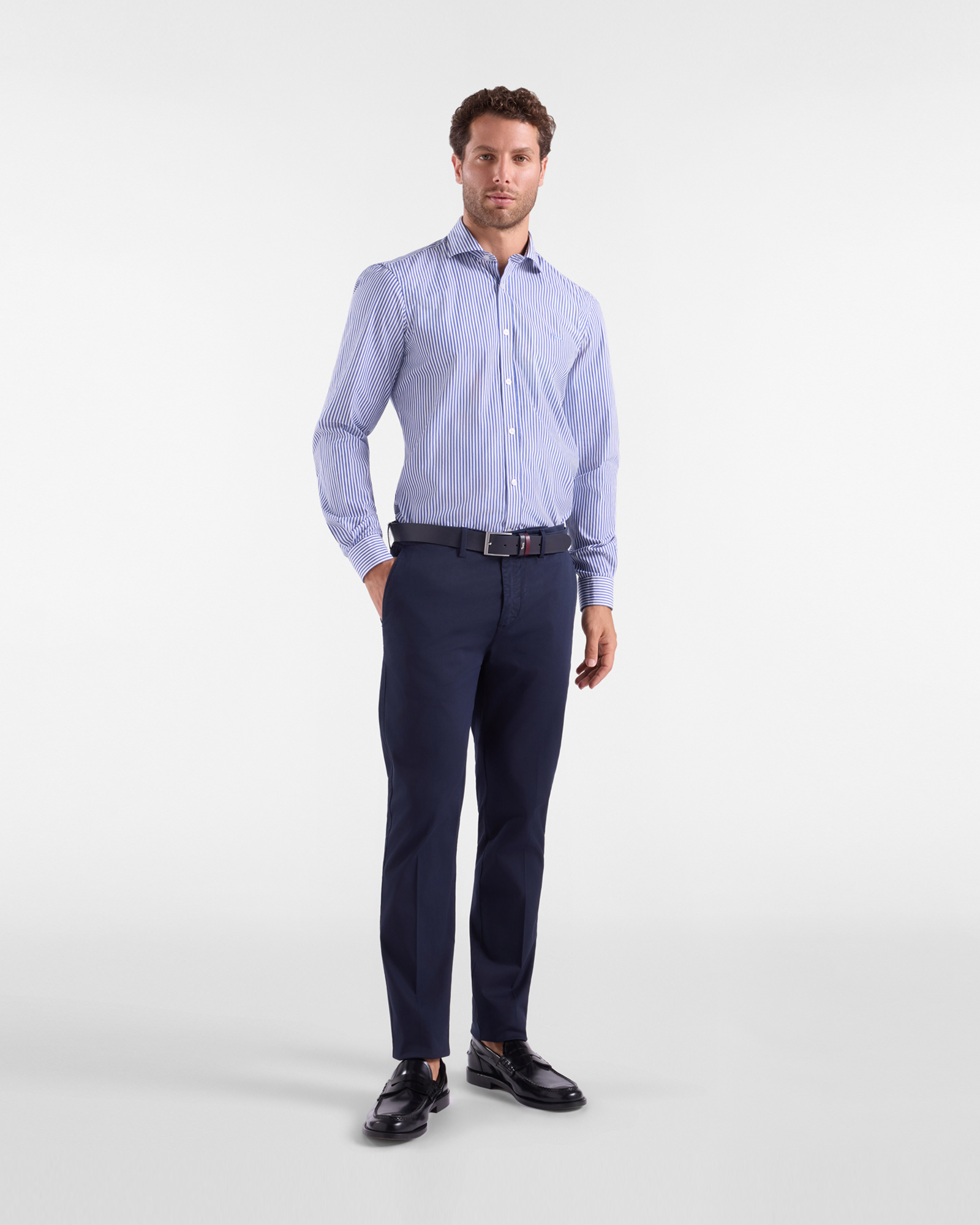 Men's slim-fit chino pants, Blue, large image number 3