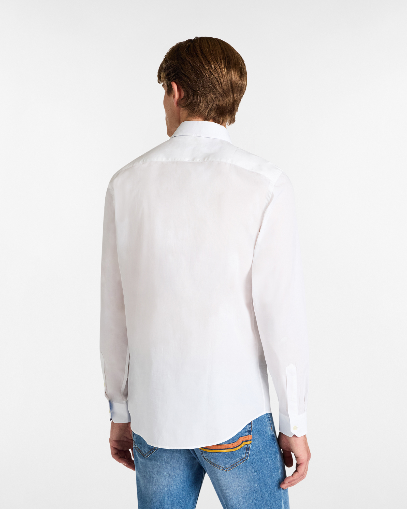 Camicia in Popeline Stretch, Bianco, large image number 1