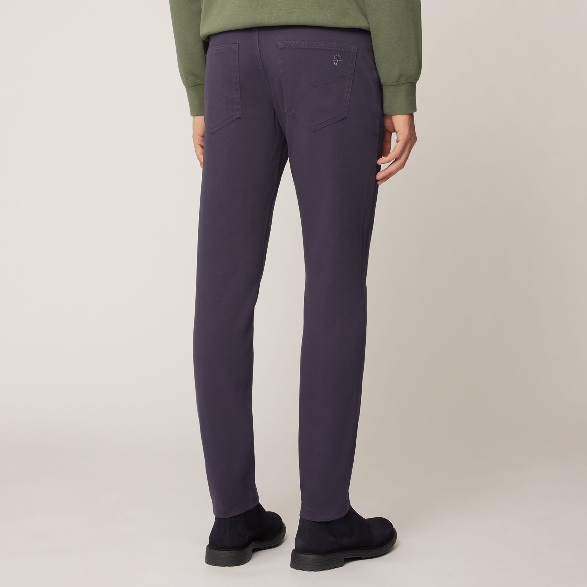 Pantalone Cinque Tasche In Twill Di Cotone, Light Blue, large image number 1