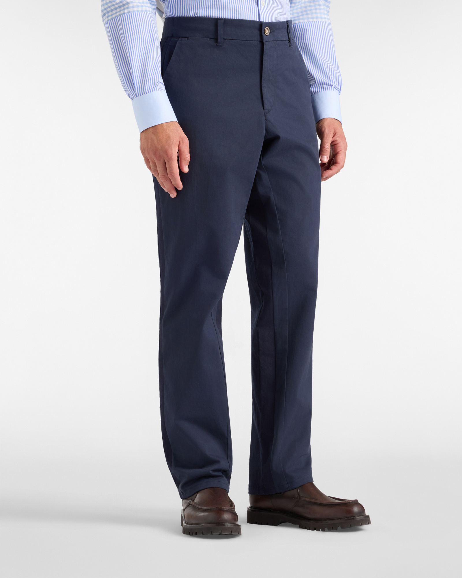 Re-Loved Men&rsquo;s Dark Blue Stretch Cotton Trousers Made in Italy