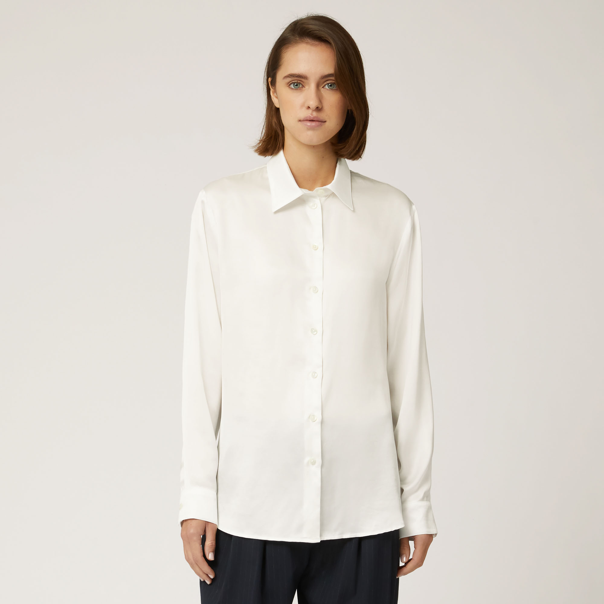 Soft Viscose Shirt, White, large image number 0