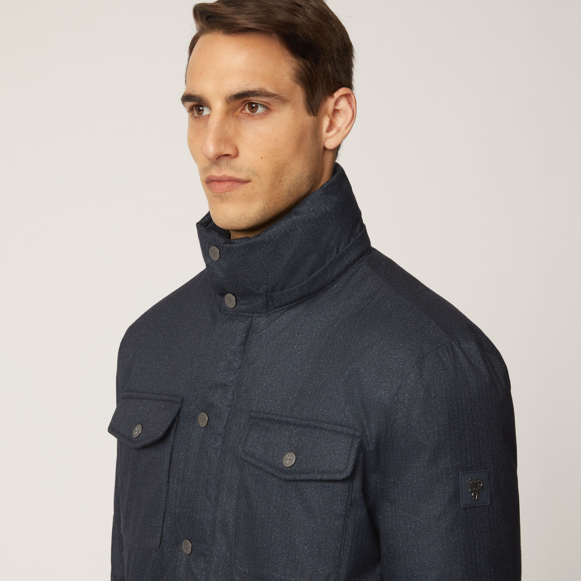 Giubbotto Con Tasconi E Cappuccio Rimovibile, Light Blue, large image number 2