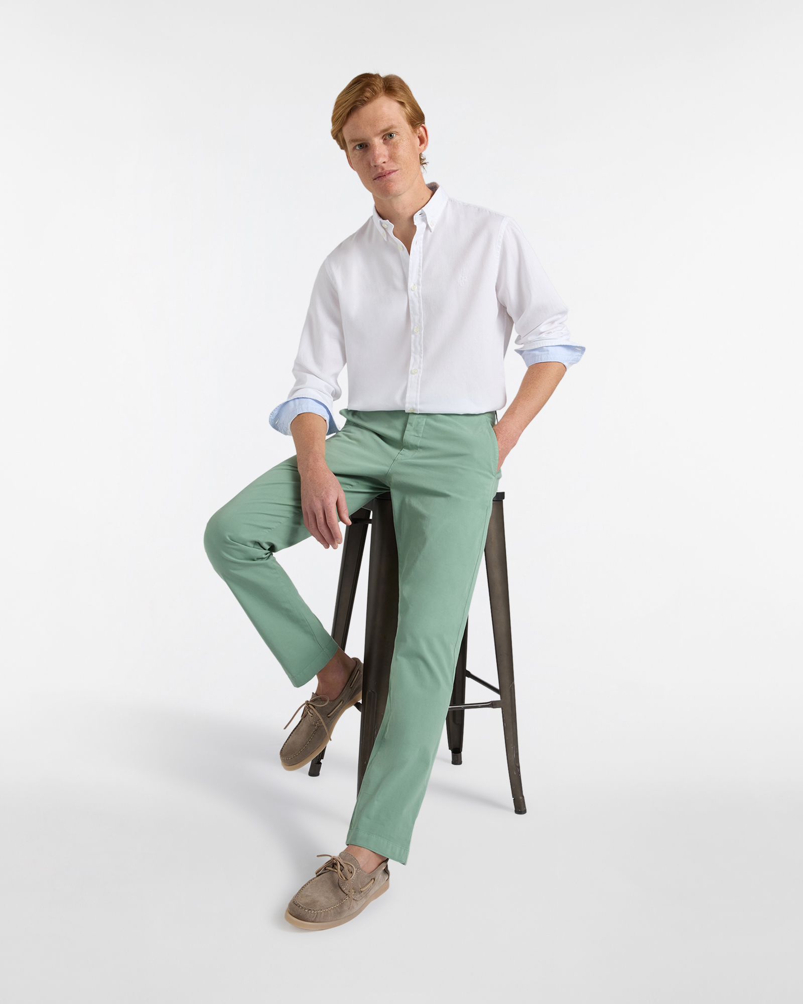 Camicia Uomo in Cotone Oxford, Bianco, large image number 3