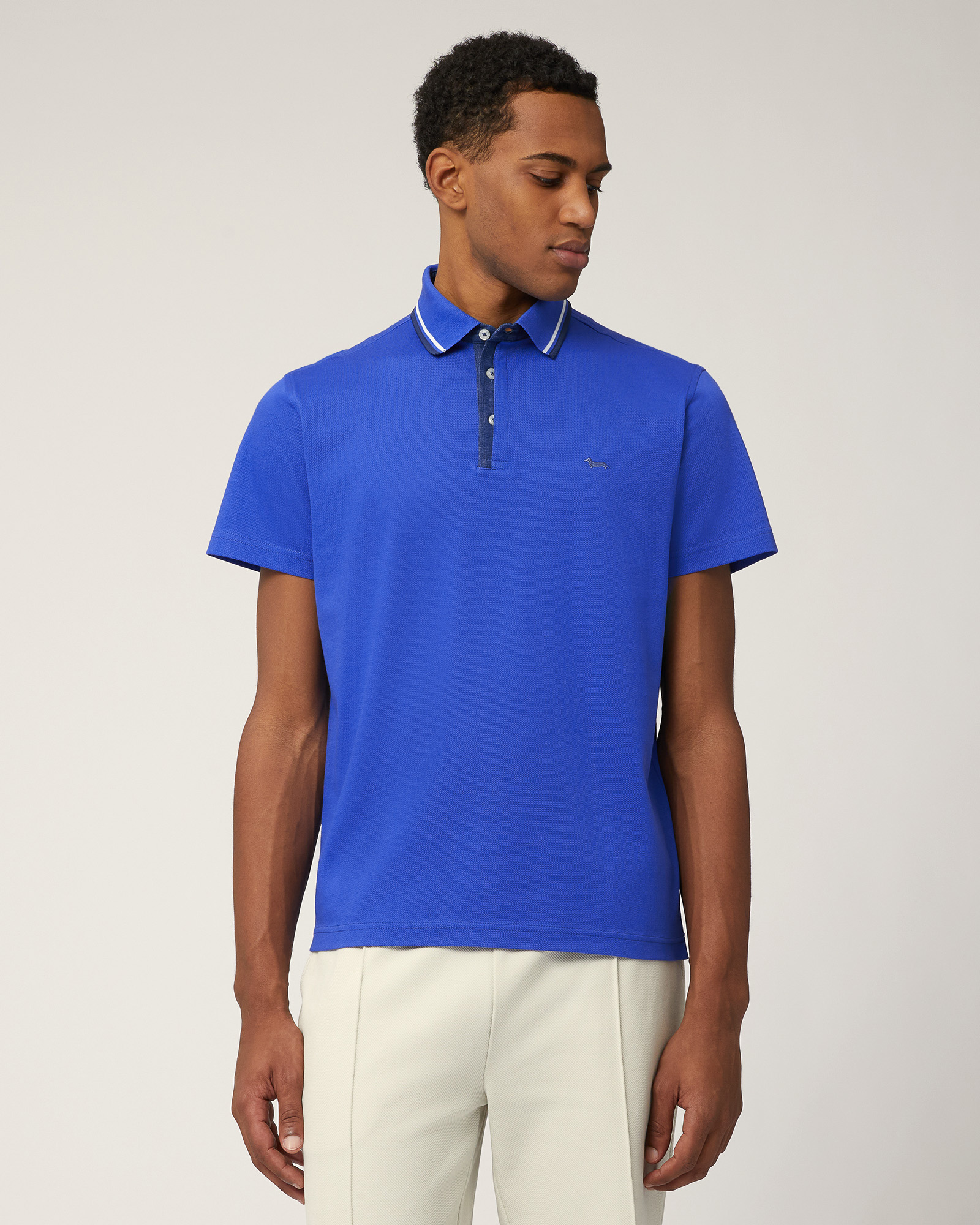 Polo with Denim Details