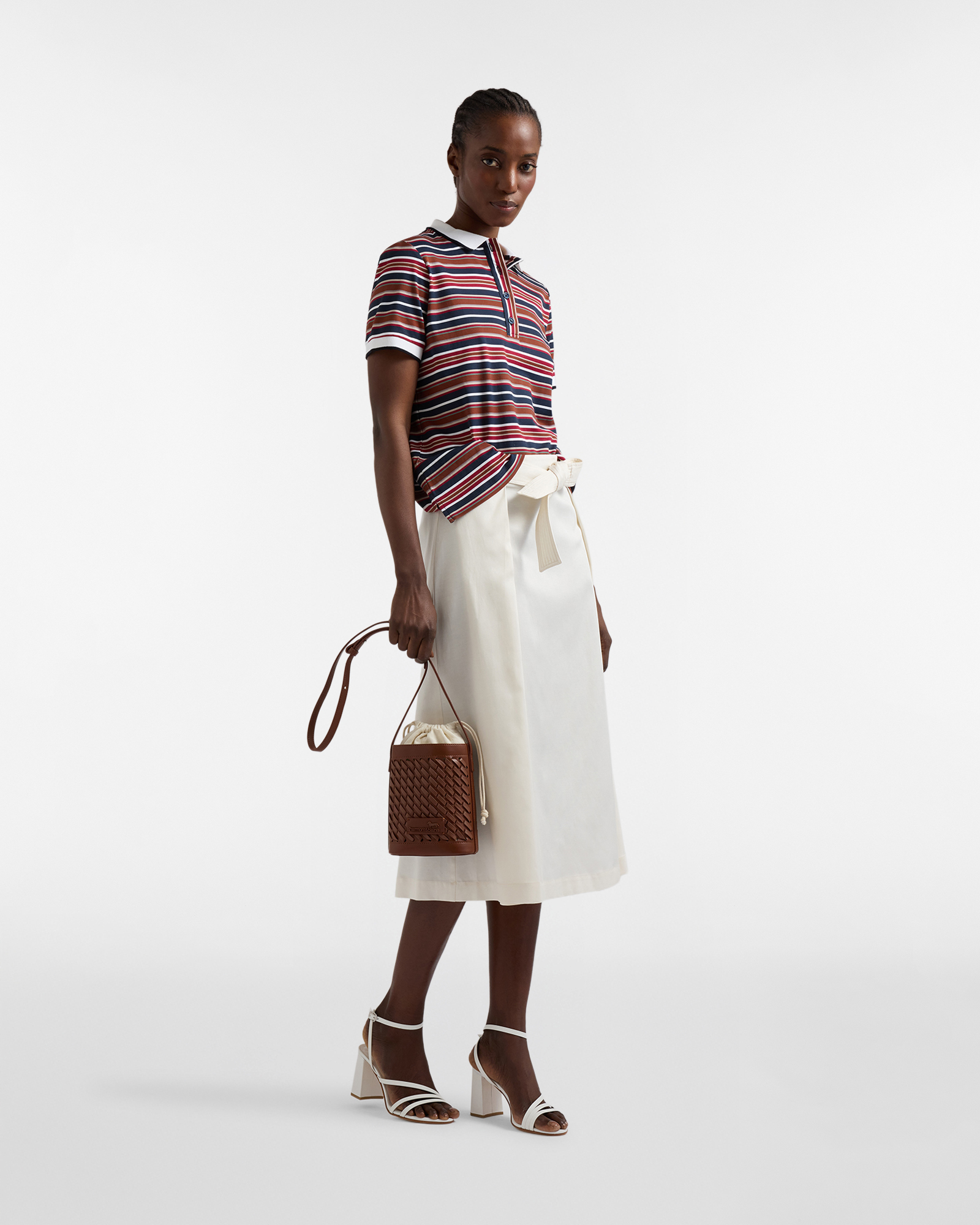 Polo de punto con rayas, Azul, large image number 3