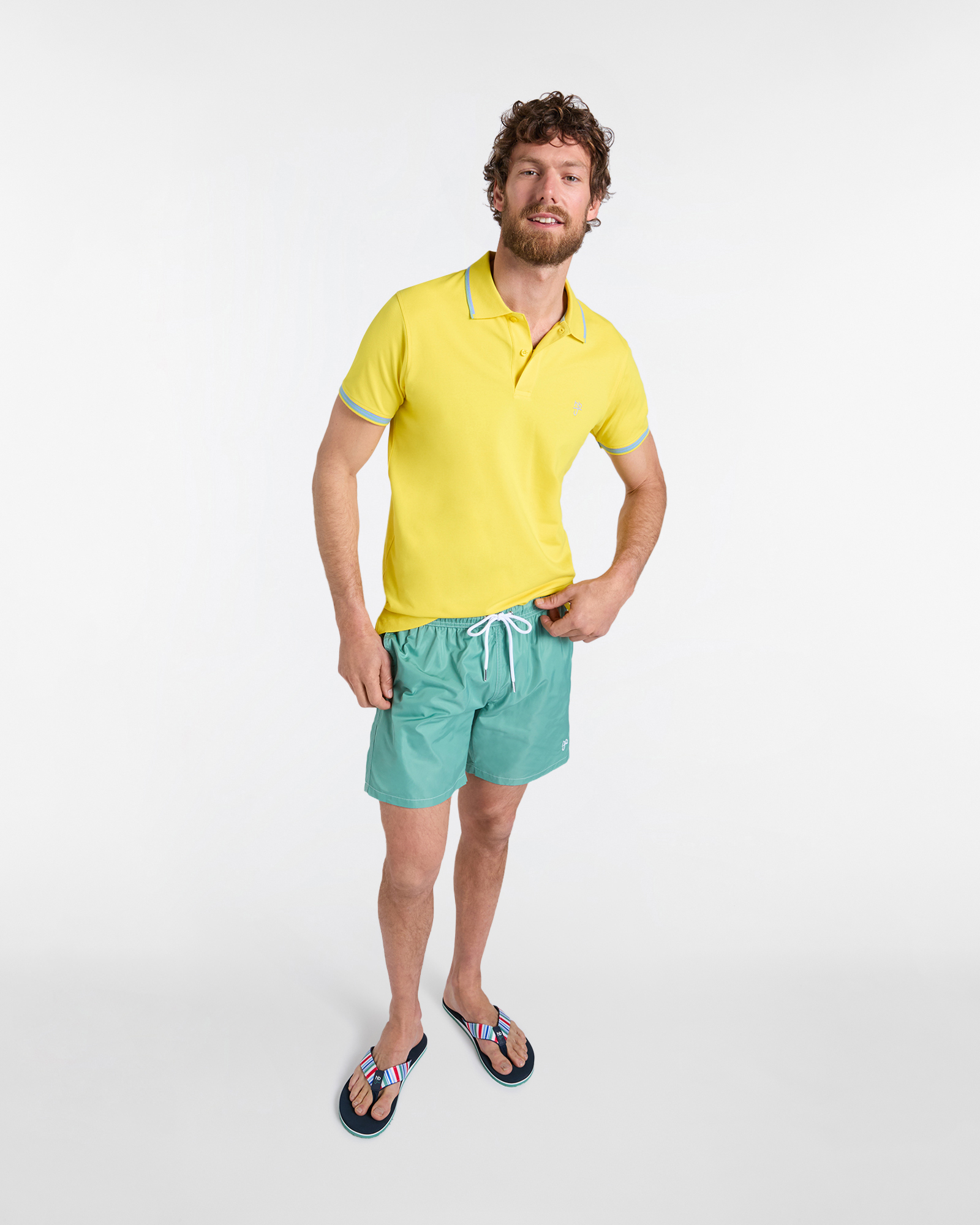 Costume boxer mare uomo tinta unita, Verde chiaro, large image number 3