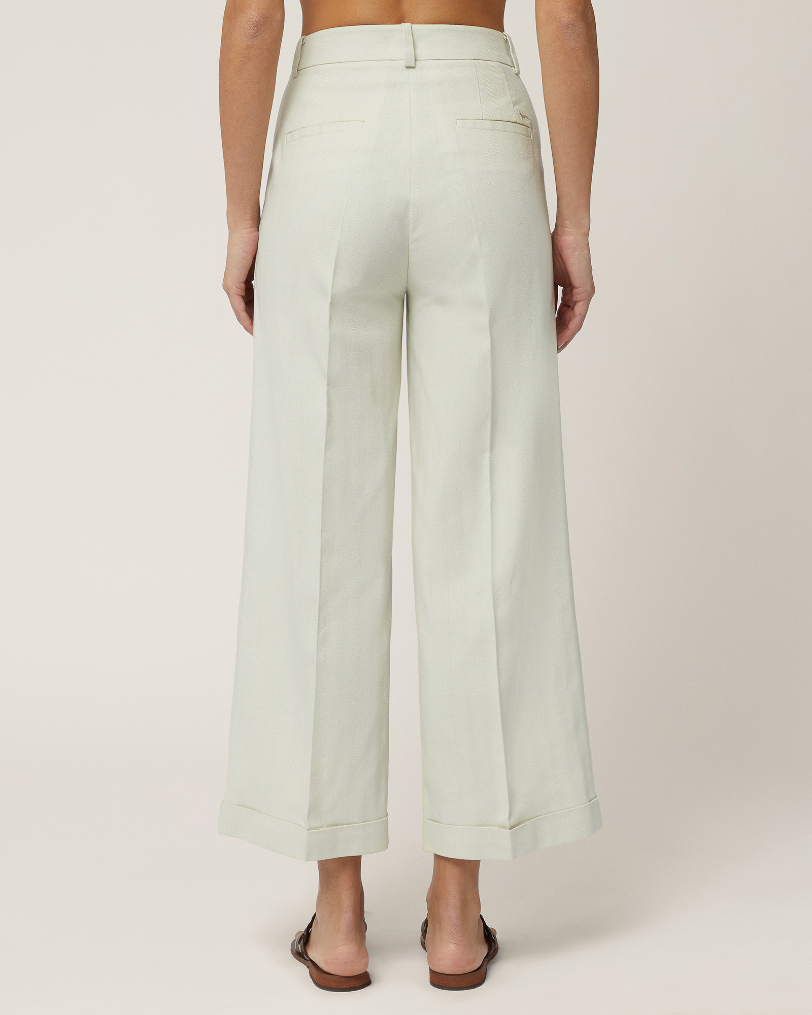 Pantaloni Con Fondo Risvoltato