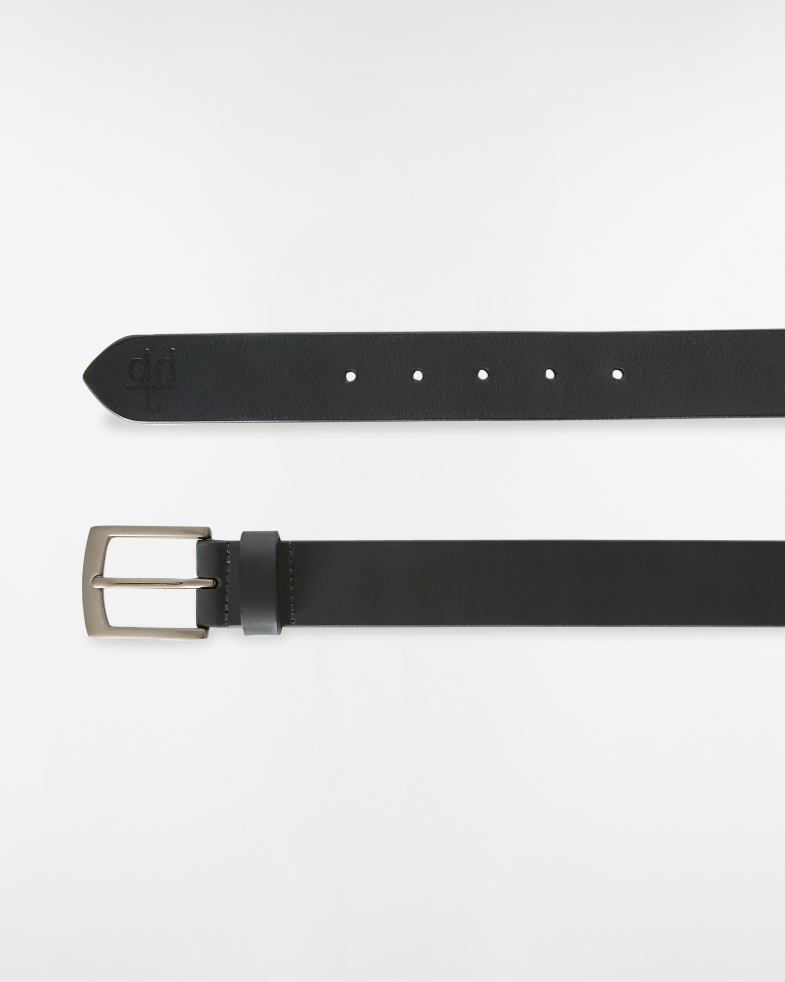 Leather Belt with Square Buckle, Dark Blue, large image number 1