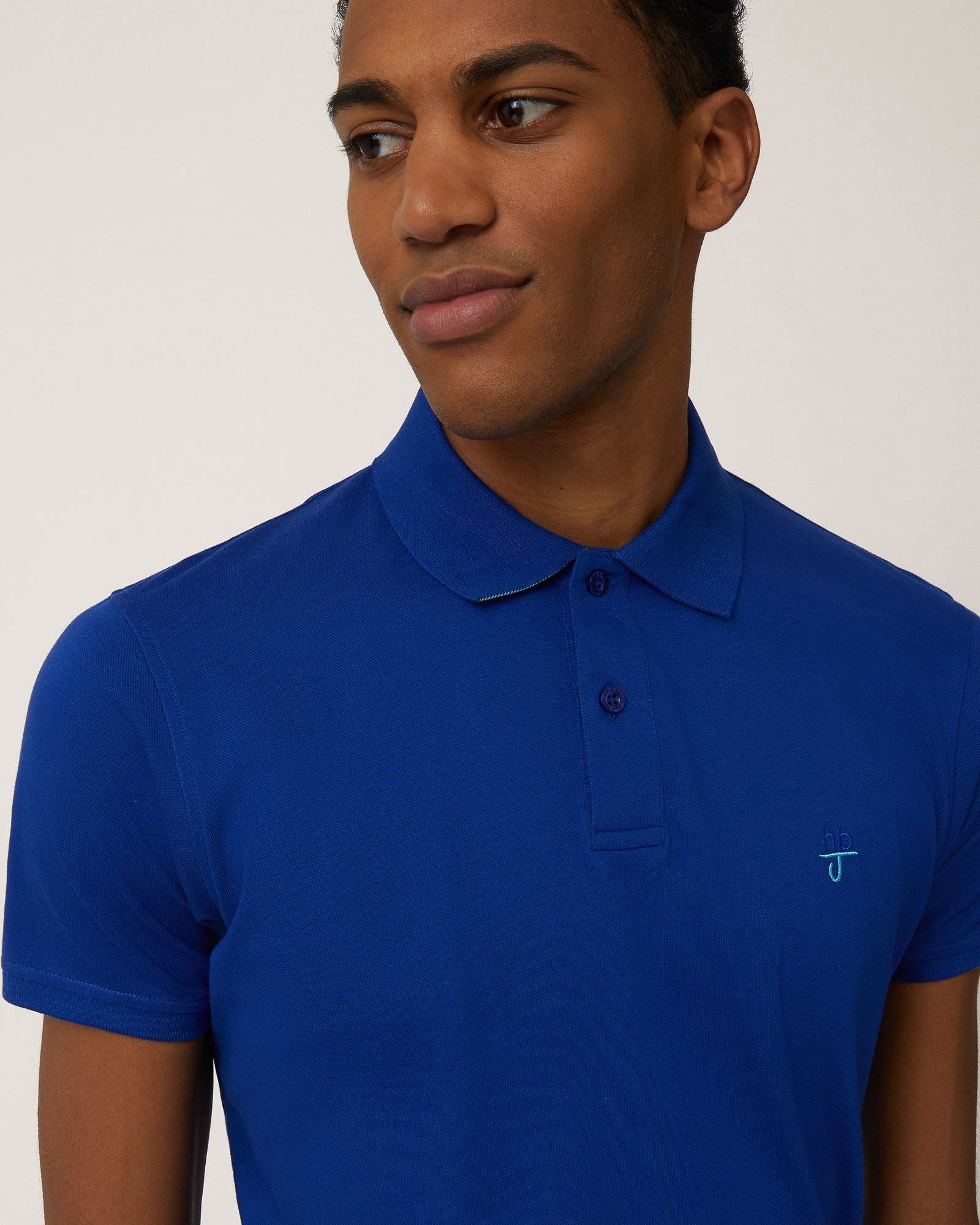Narrow-Fit Cotton Polo, Electric Blue, large image number 2