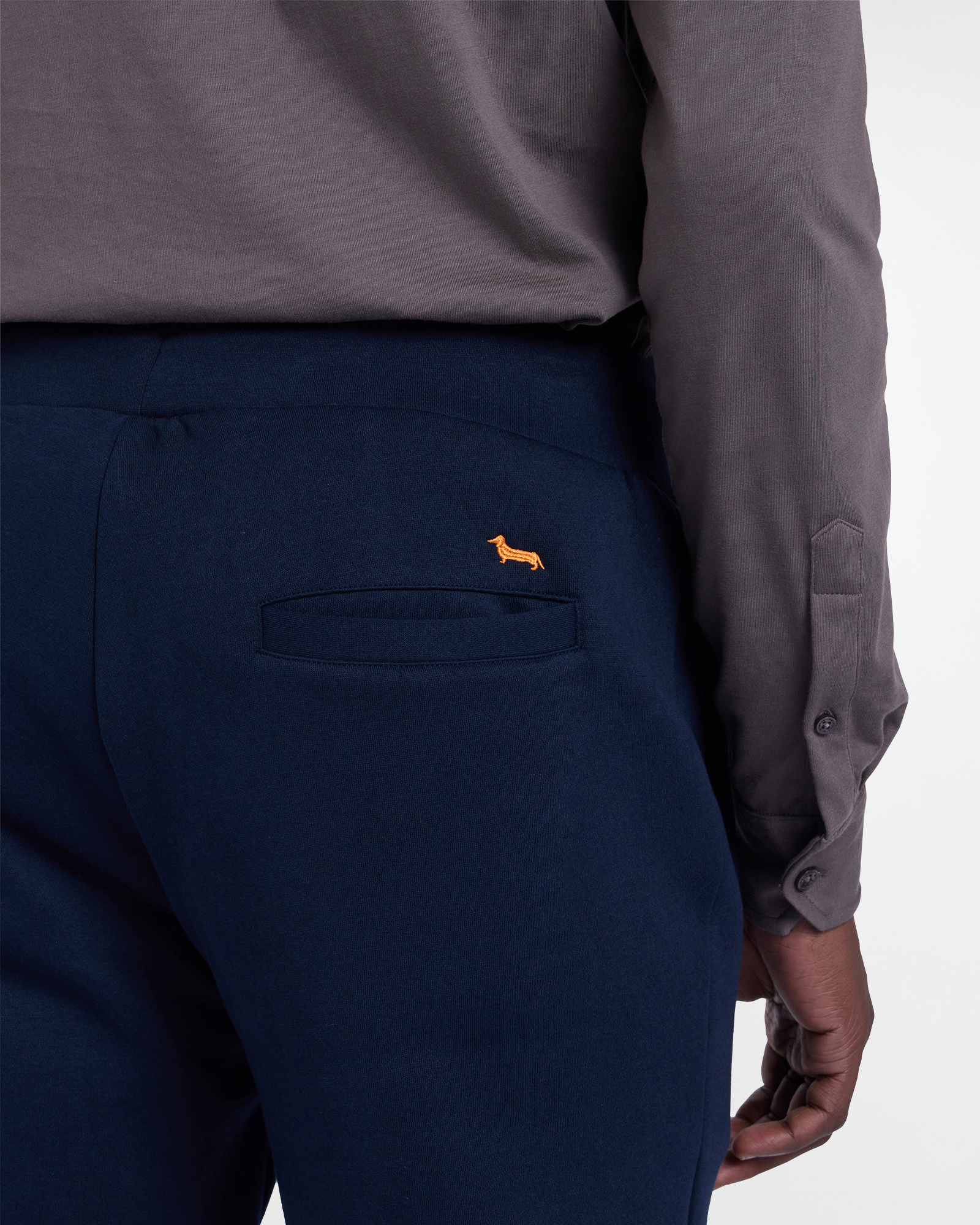 Cotton Blend Jogger Pants, Navy Blue, large image number 2