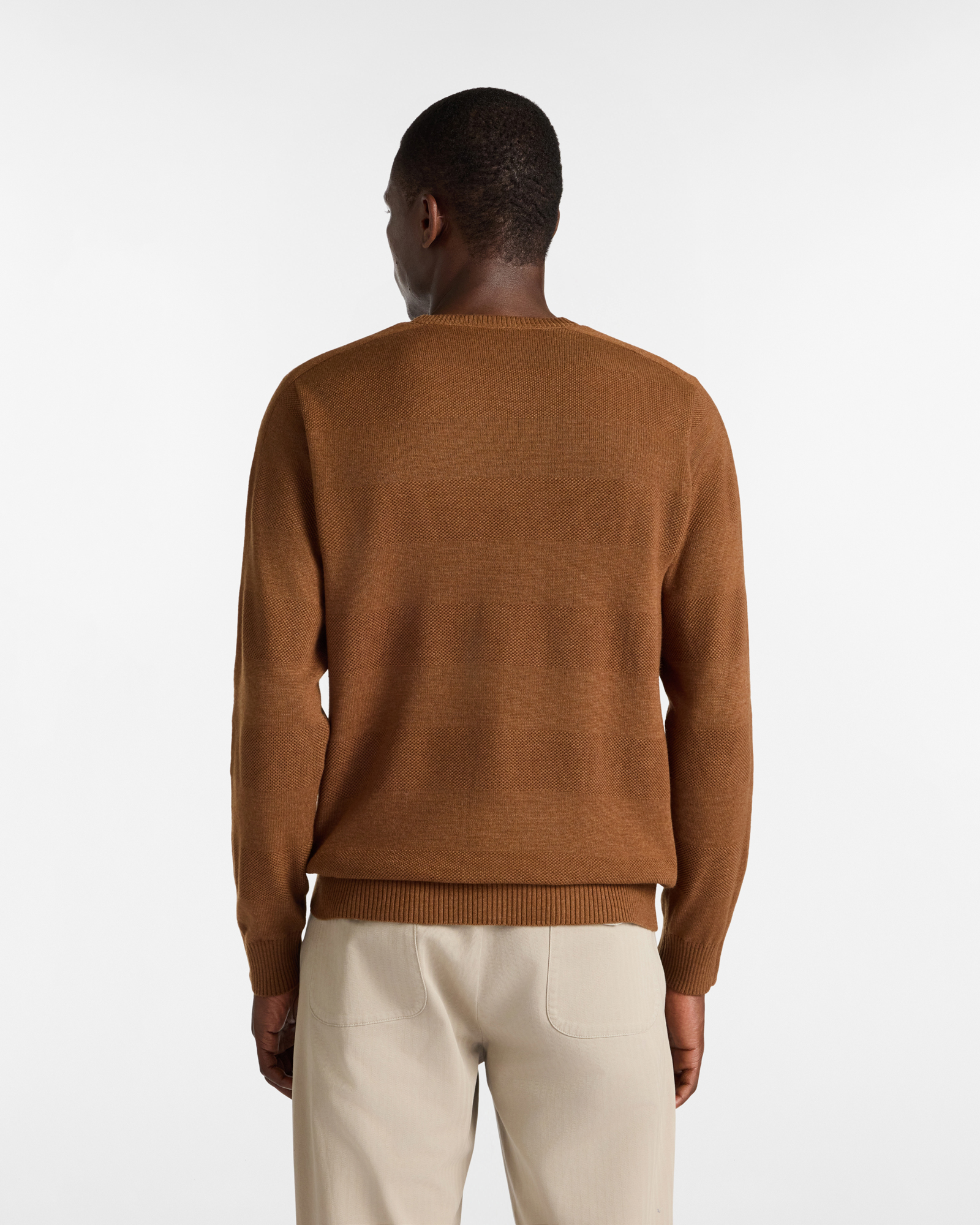 Crew Neck Sweater with Embossed Design
