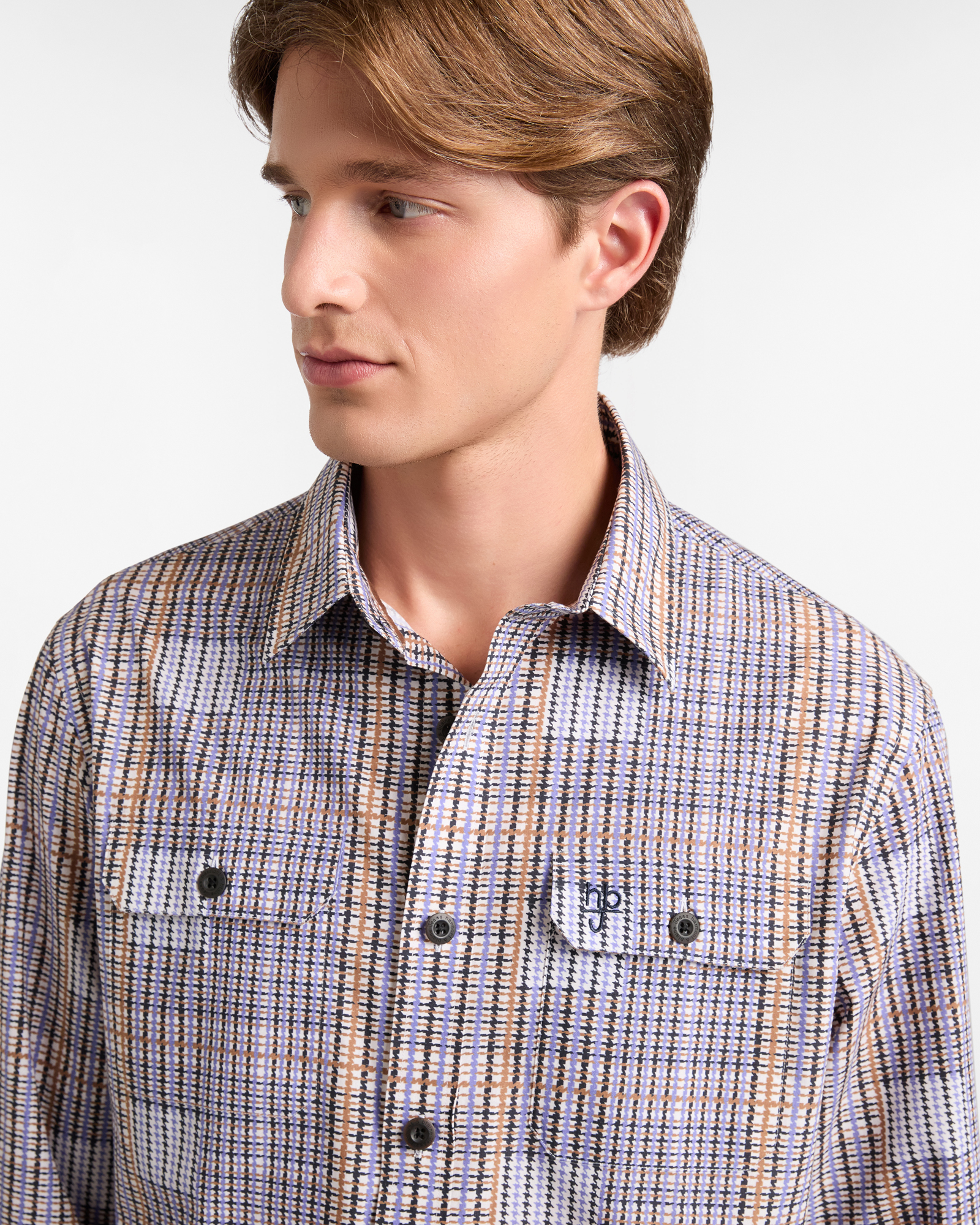 Overshirt a Quadri, Panna, large image number 2