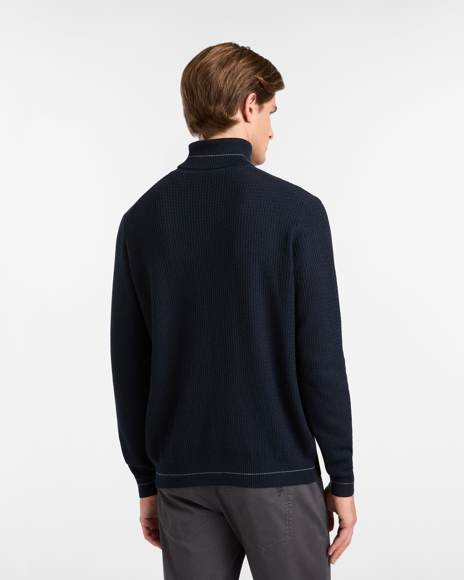 Dolcevita con Lavorazione Testurizzata, Blu Scuro, large image number 1