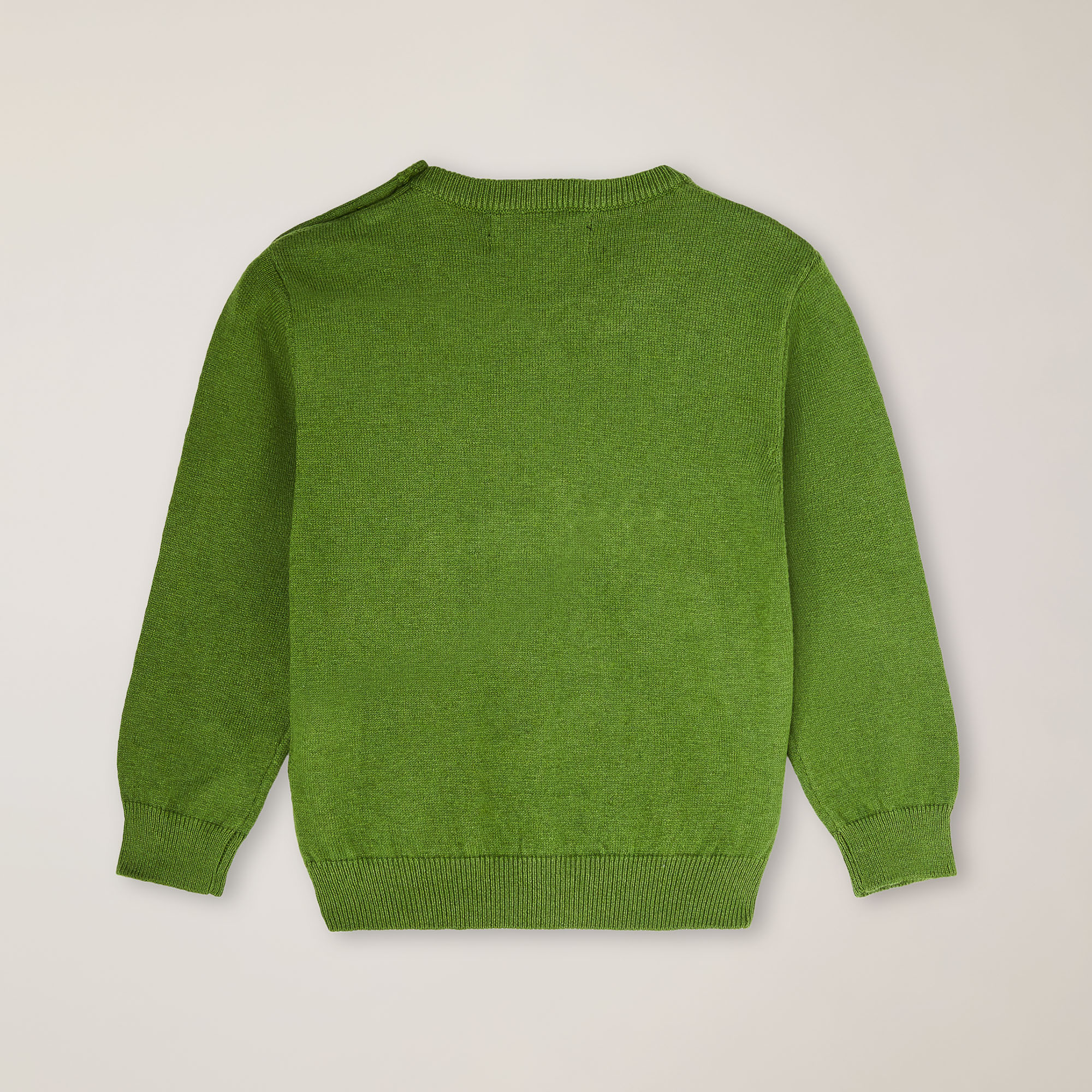 Girocollo con intarsio, Verde Acido, large image number 1