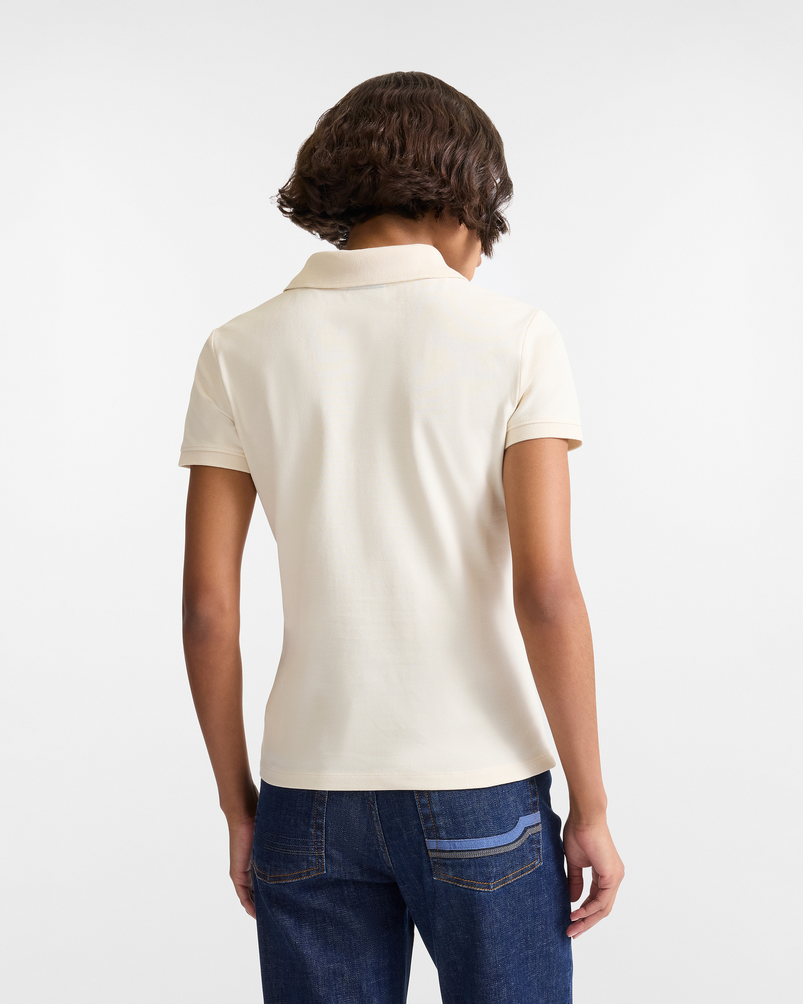 V-Neck Striped Polo