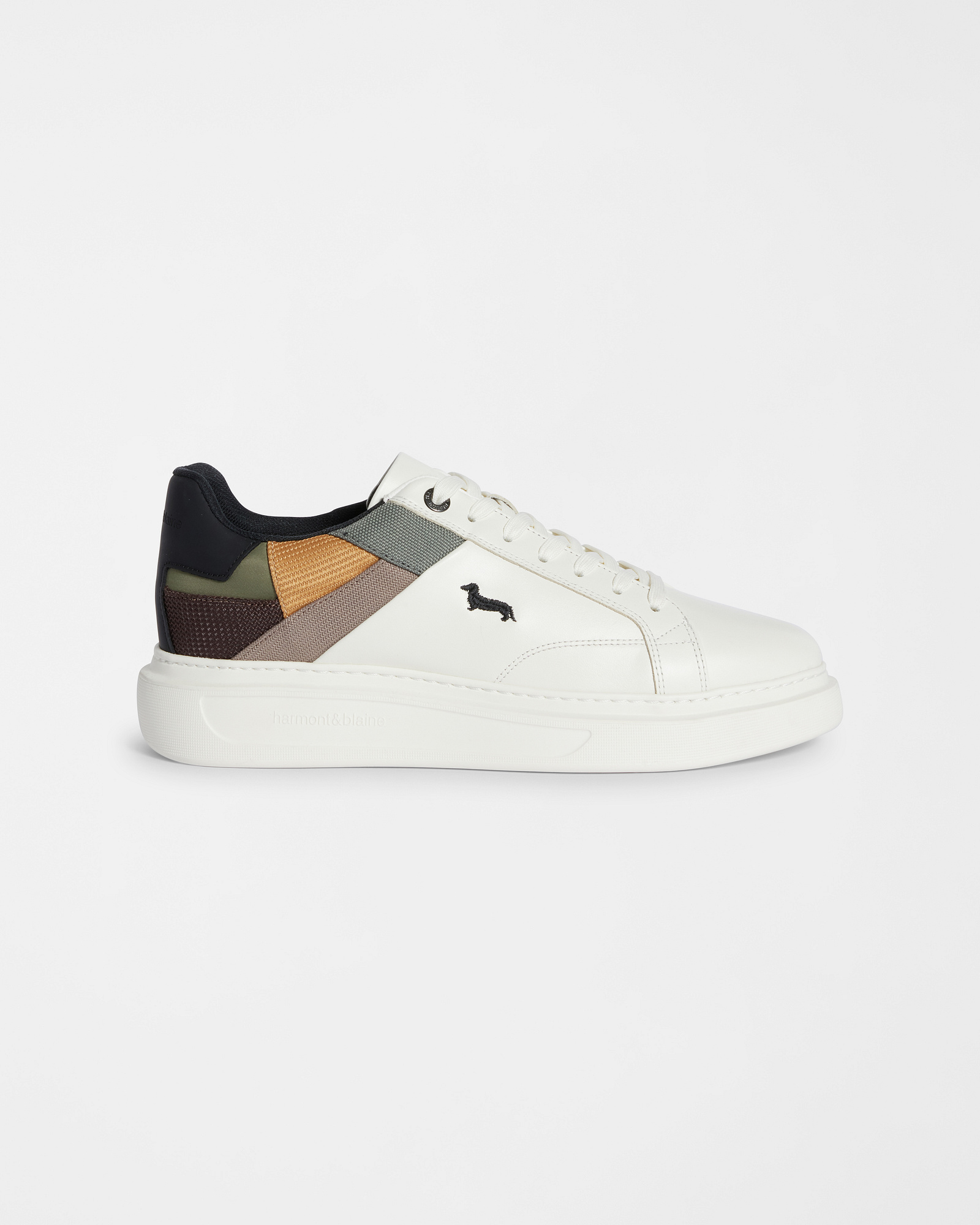 Patchwork effect sneakers, Gray, large