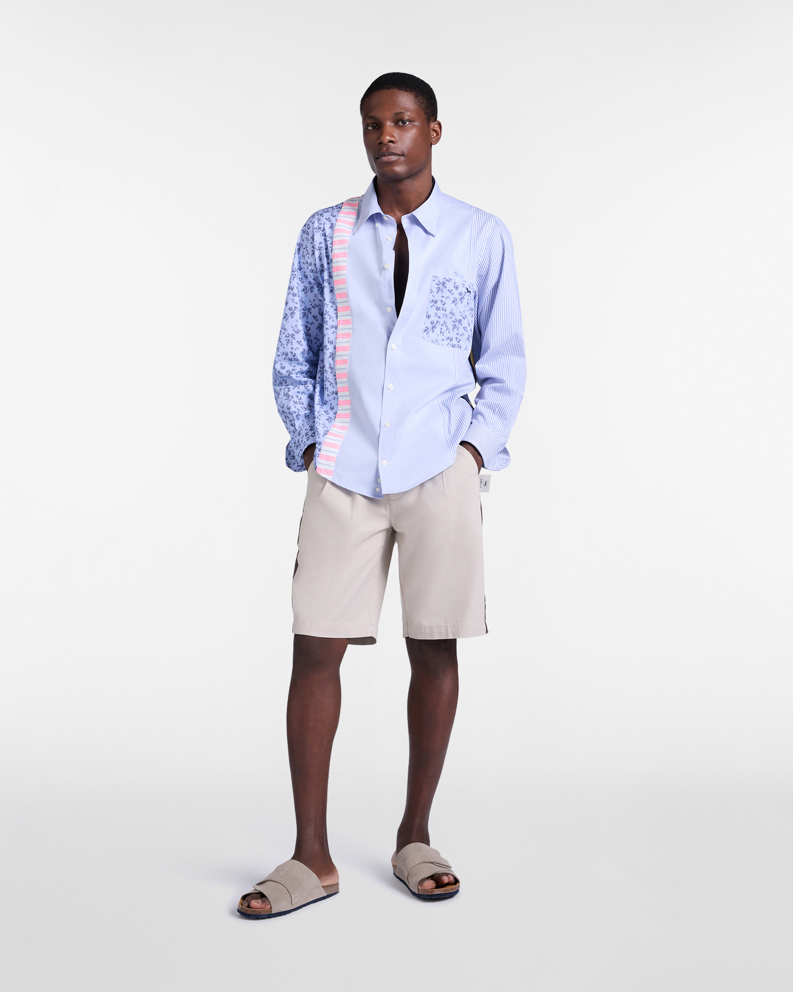 Men's Re-Loved stripes and flowers shirt, Blue, large image number 3