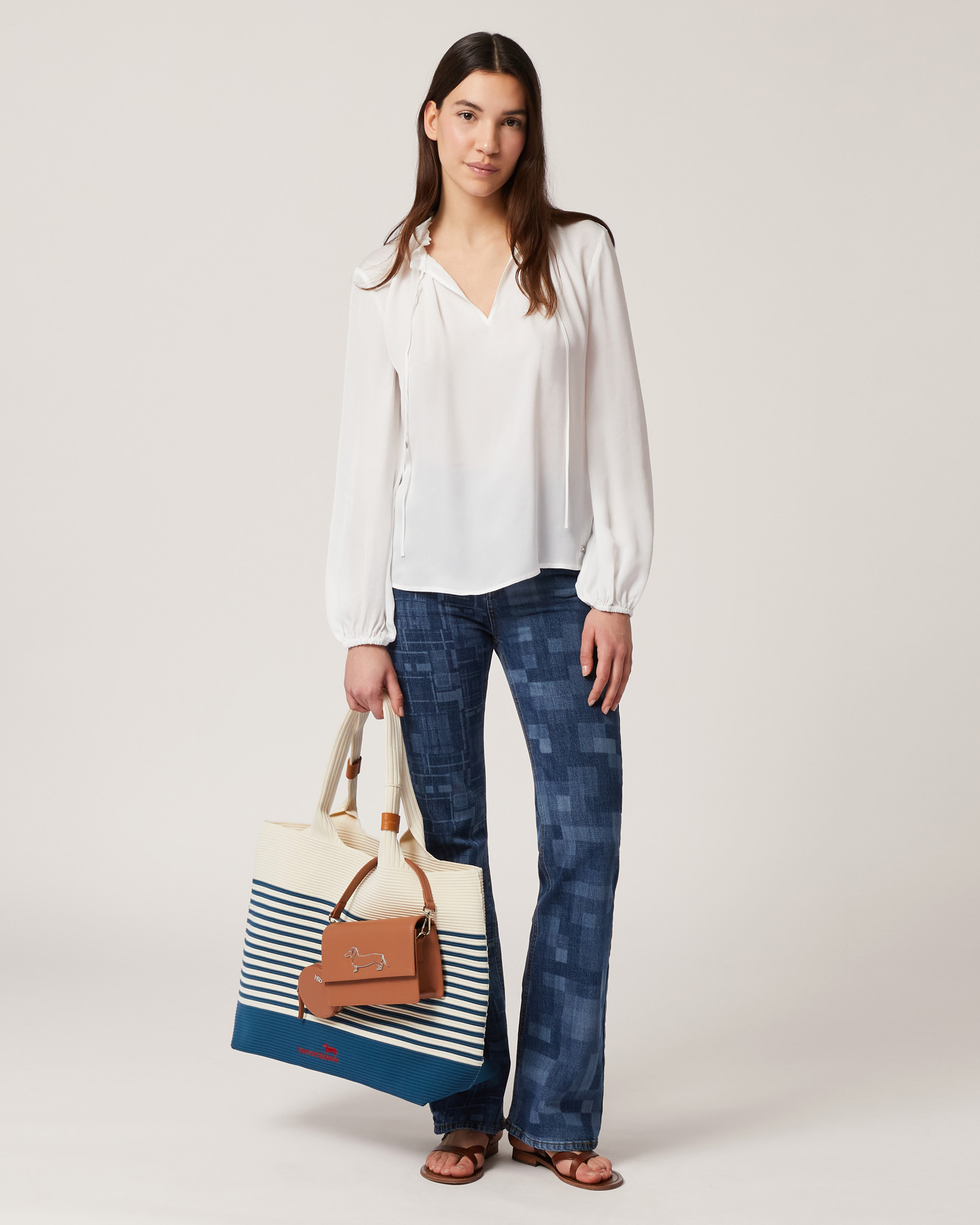 Georgette Blouse, Creamy White, large image number 3