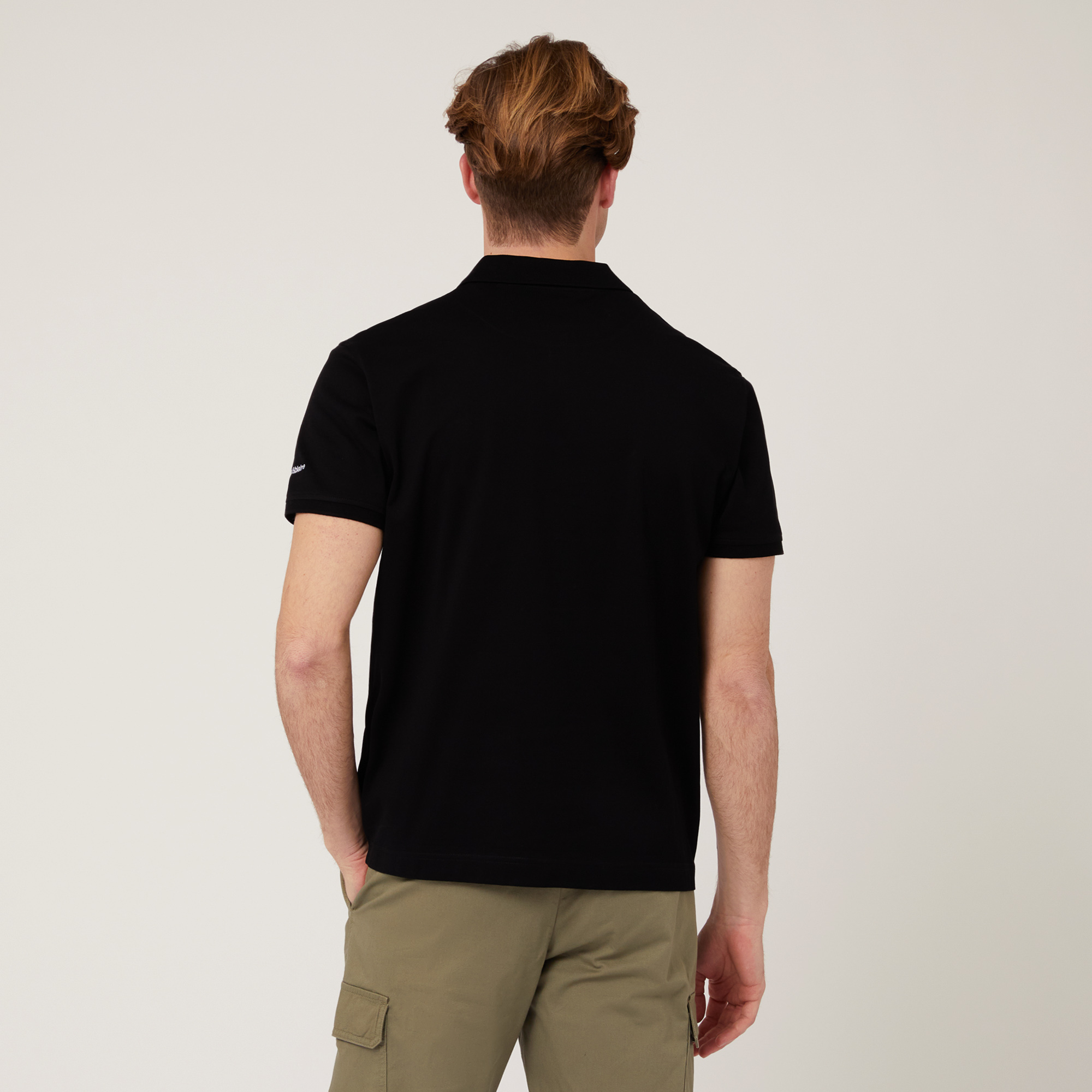 Polo with Lettering and Logo, Black, large image number 1