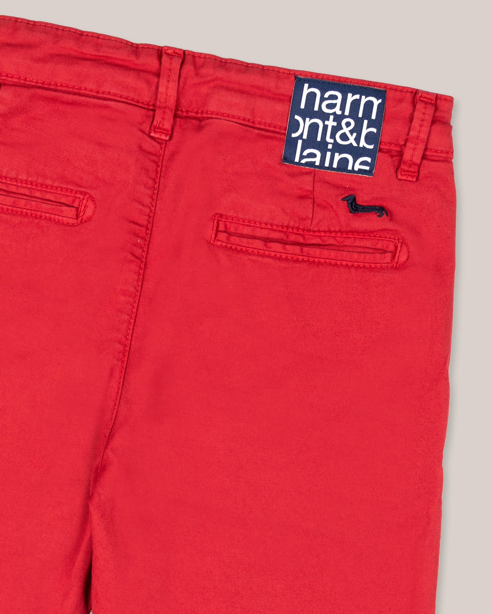 Bermuda shorts with a slant pocket and embroidered logo, Red, large image number 2