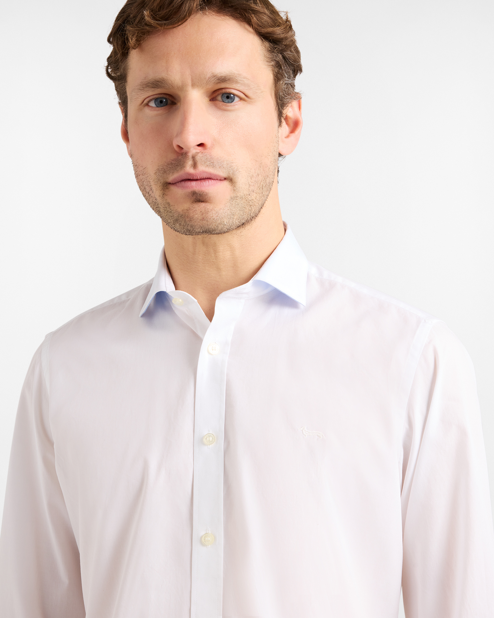 Camicia Uomo in Popeline Stretch, Bianco, large image number 1