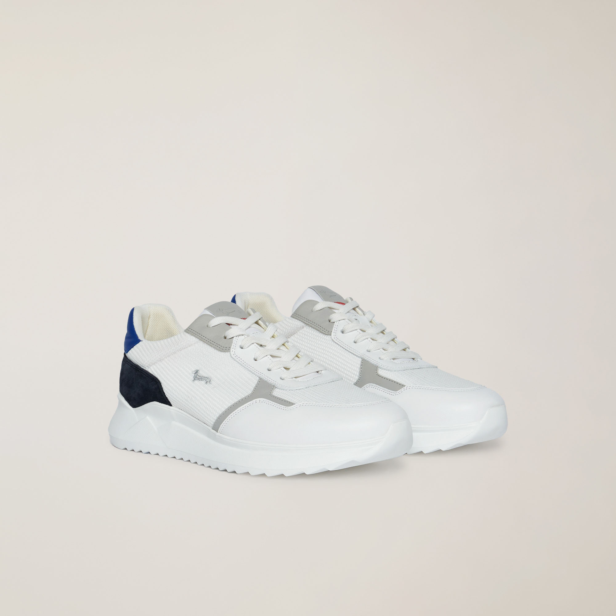 Mixed-Material Sneaker, White, large image number 1