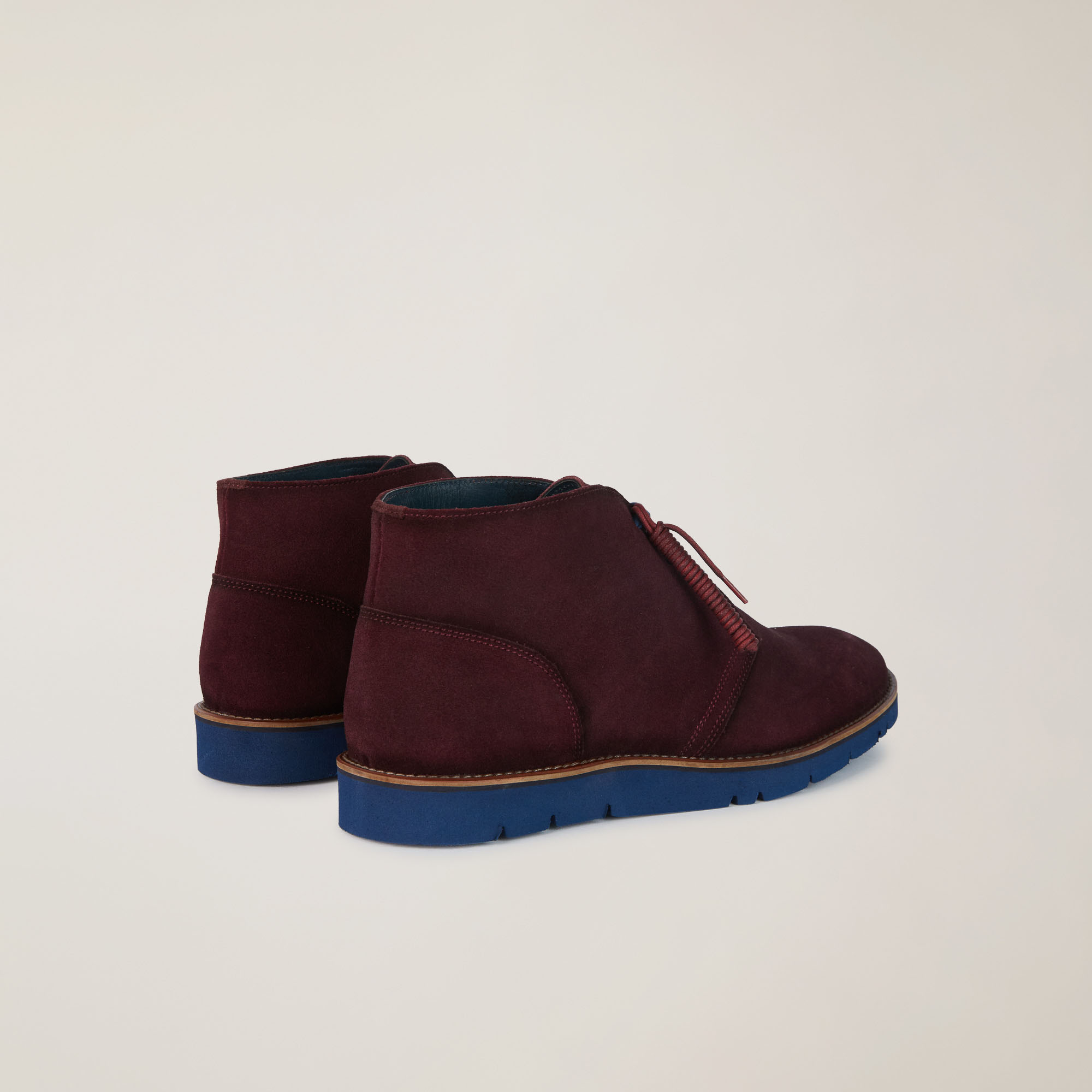 Stivaletto In Pelle Scamosciata, Rosso Scuro, large image number 2