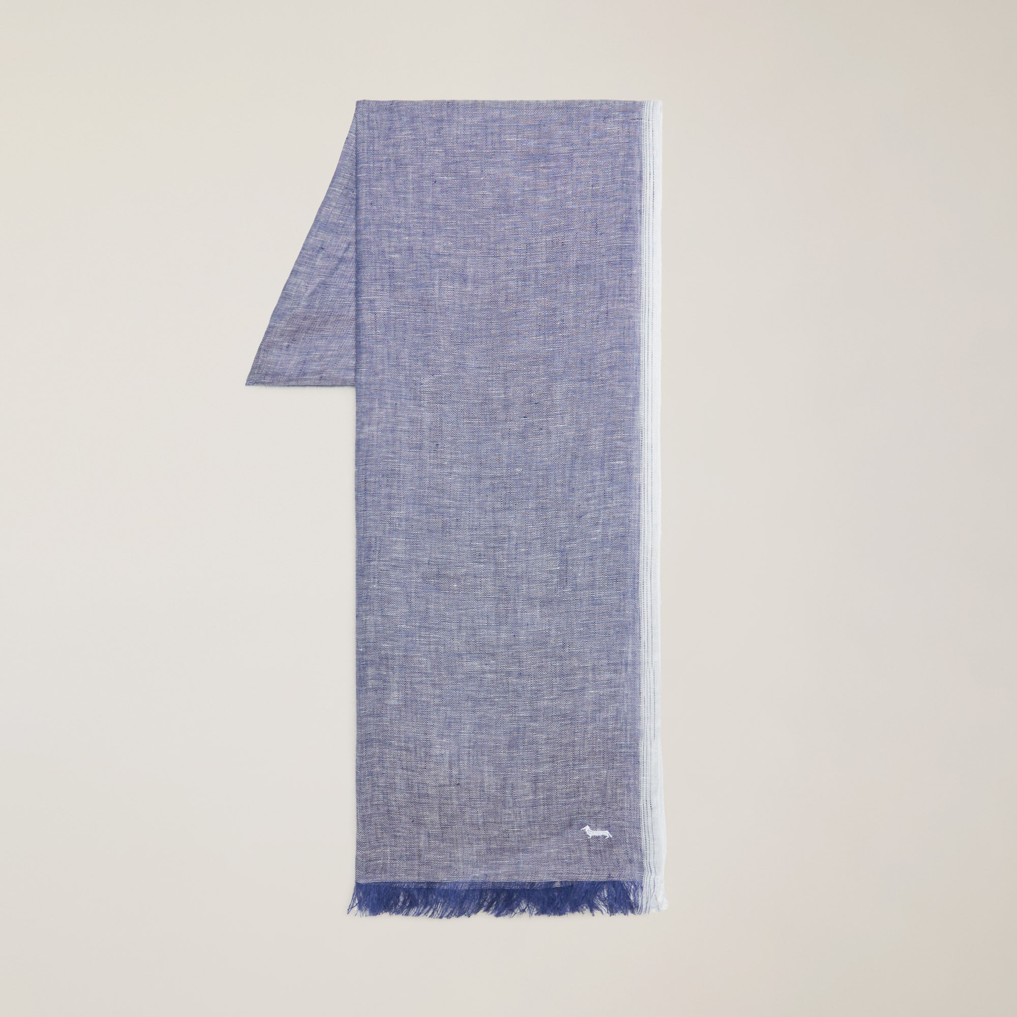 Pañuelo de lino con orillos, Azul, large