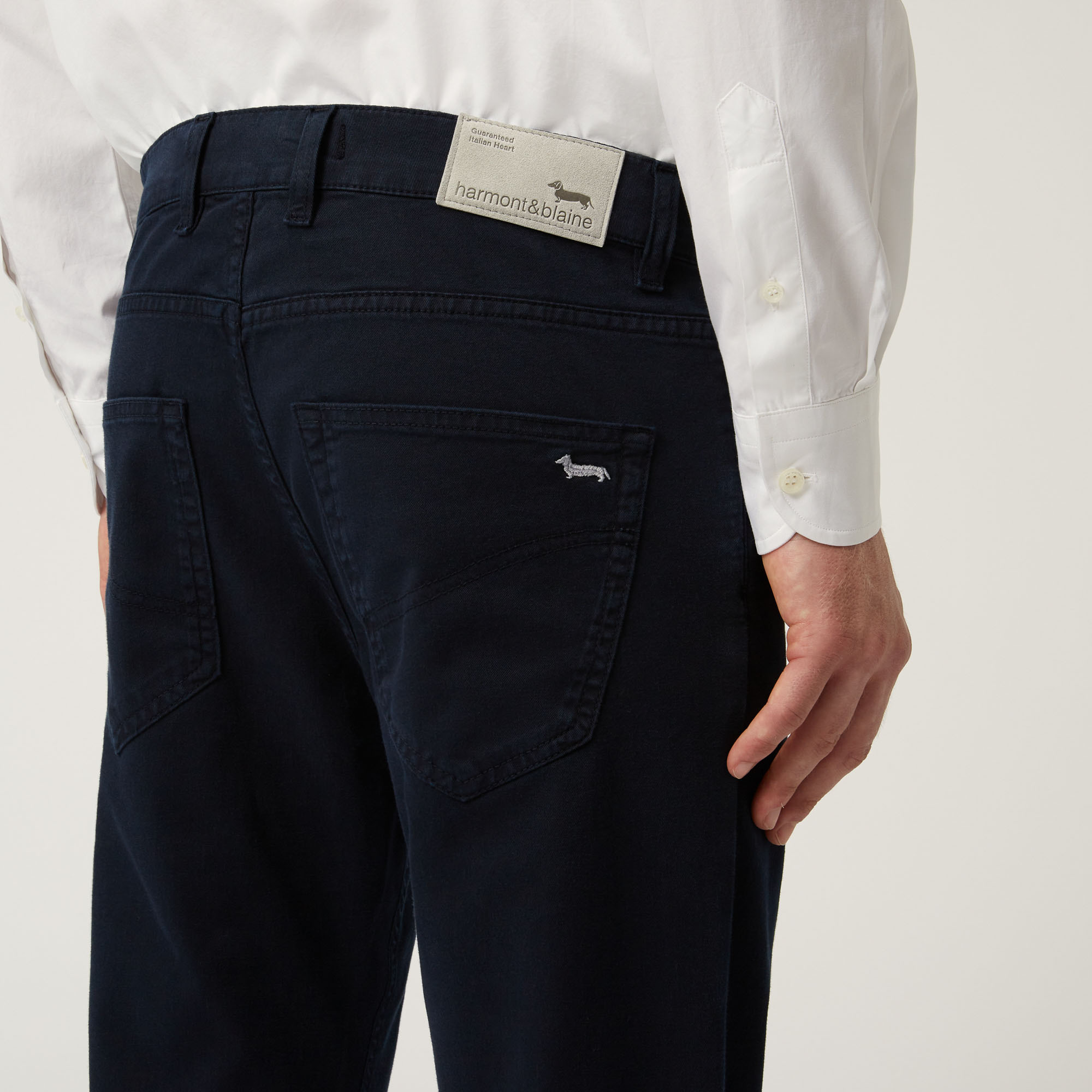 Essentials trousers in plain coloured cotton, Blue, large image number 2