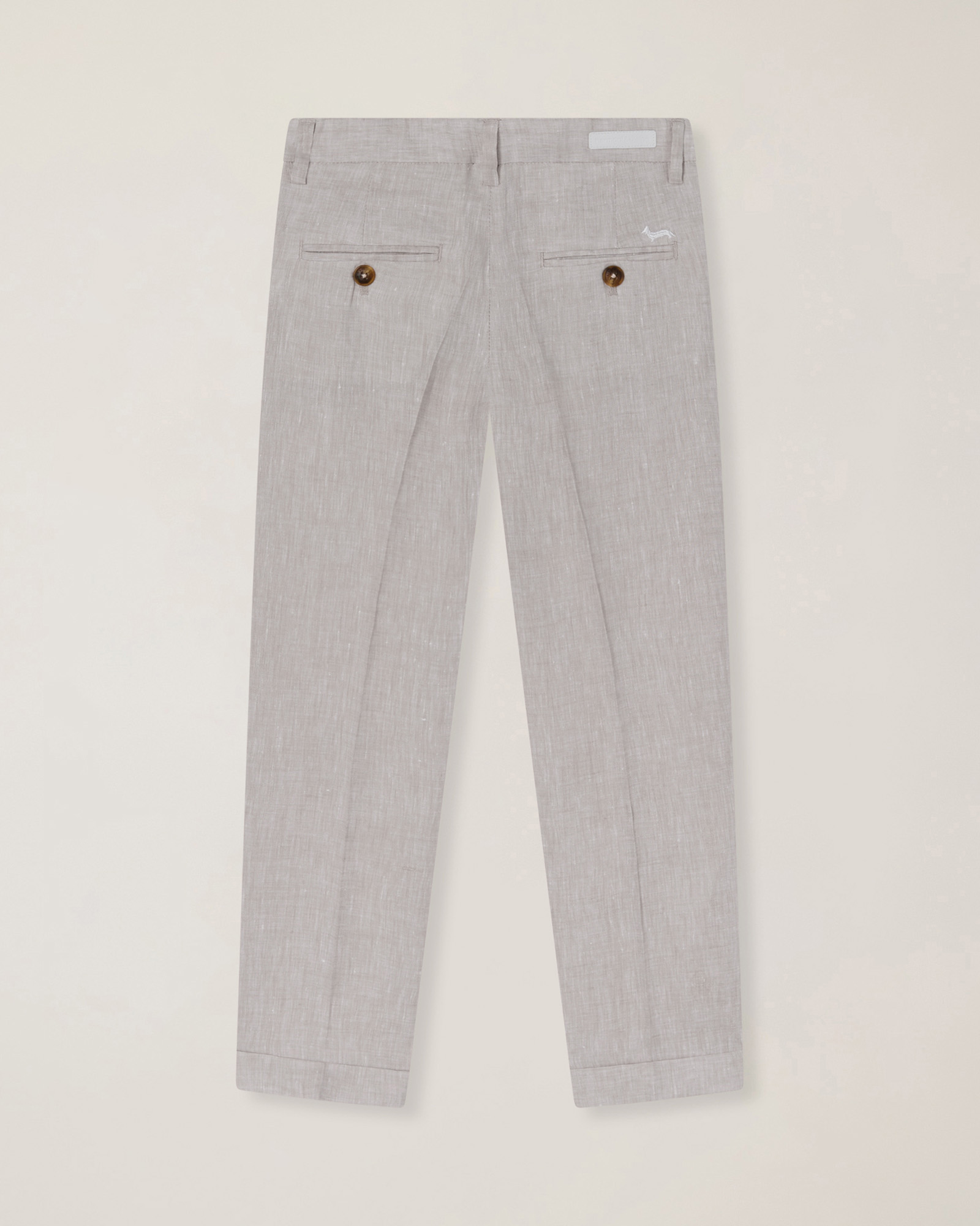 Linen pants with slash pocket