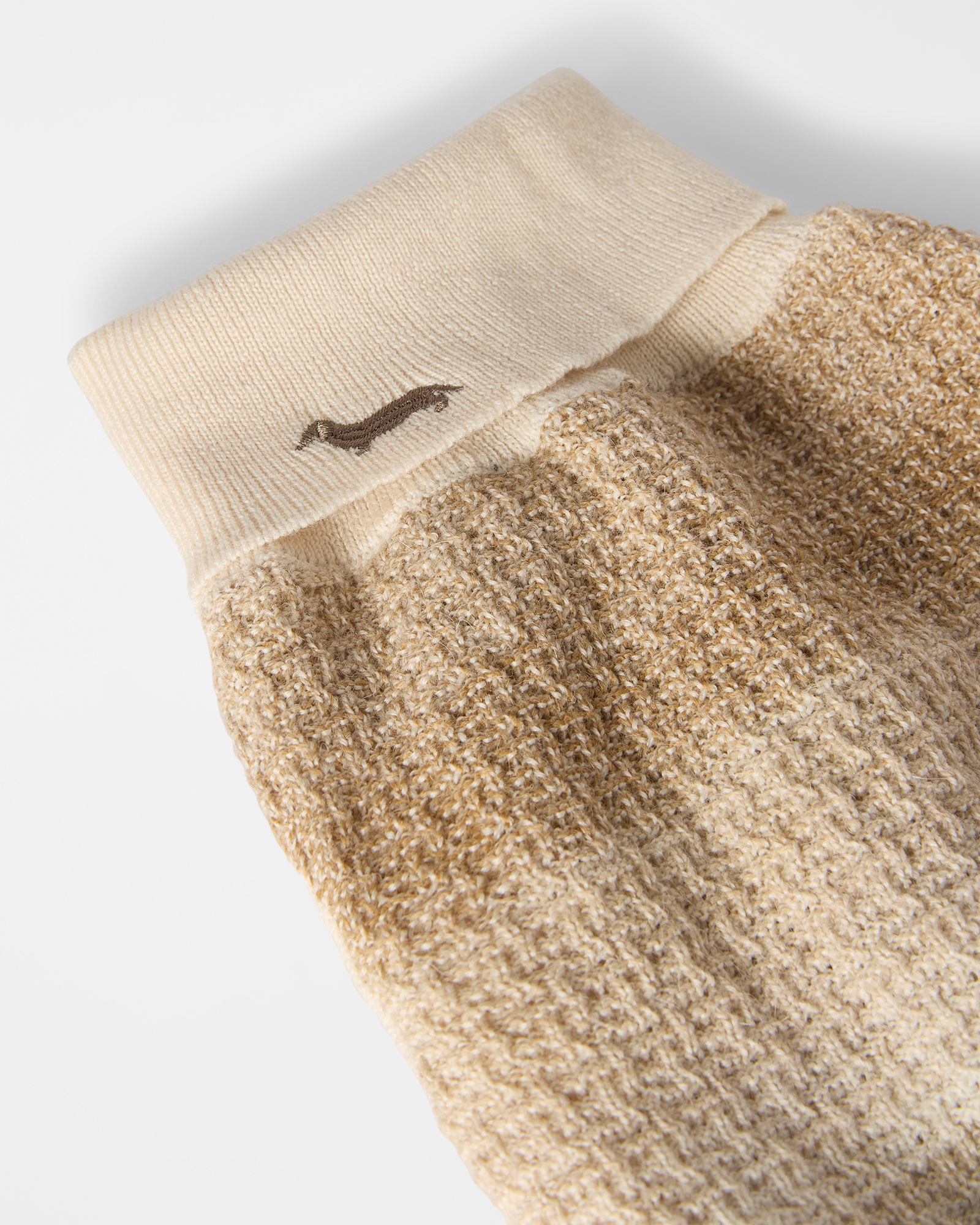 Men's regular fit knit Pet garment with stand-up collar in 100% pure wool, TAUPE, large