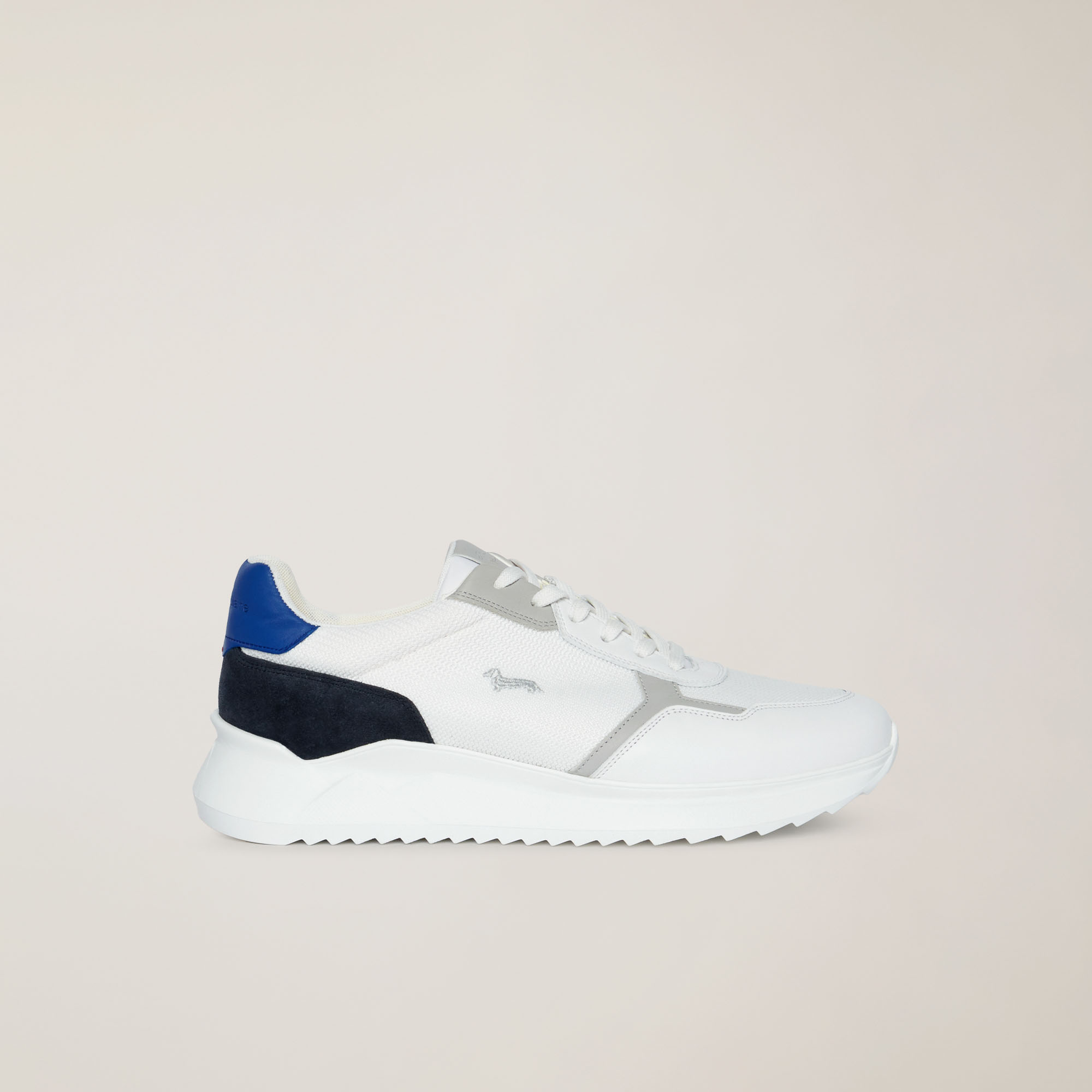 Mixed-Material Sneaker, White, large