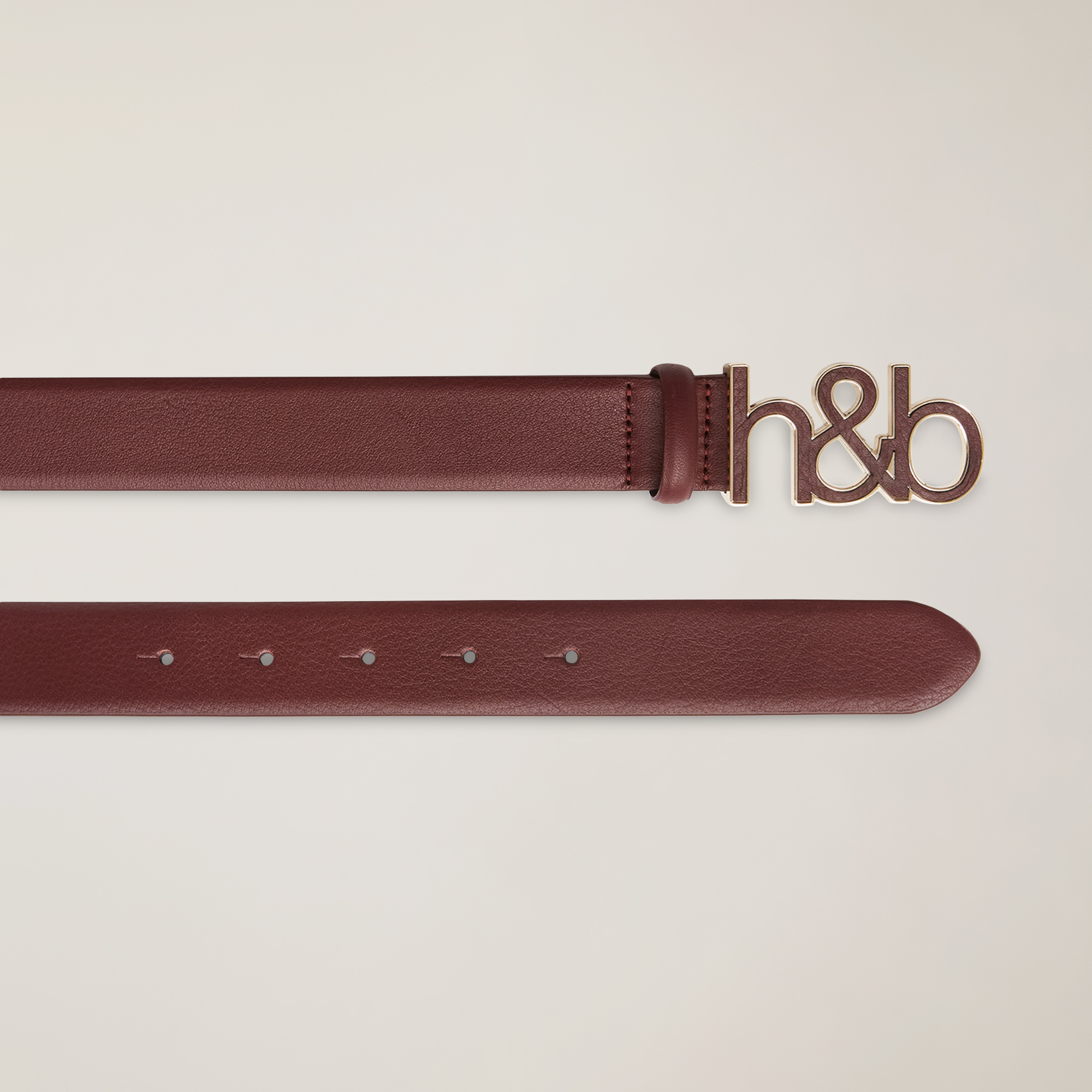 Cintura In Pelle Con Monogram, Marrone, large image number 1